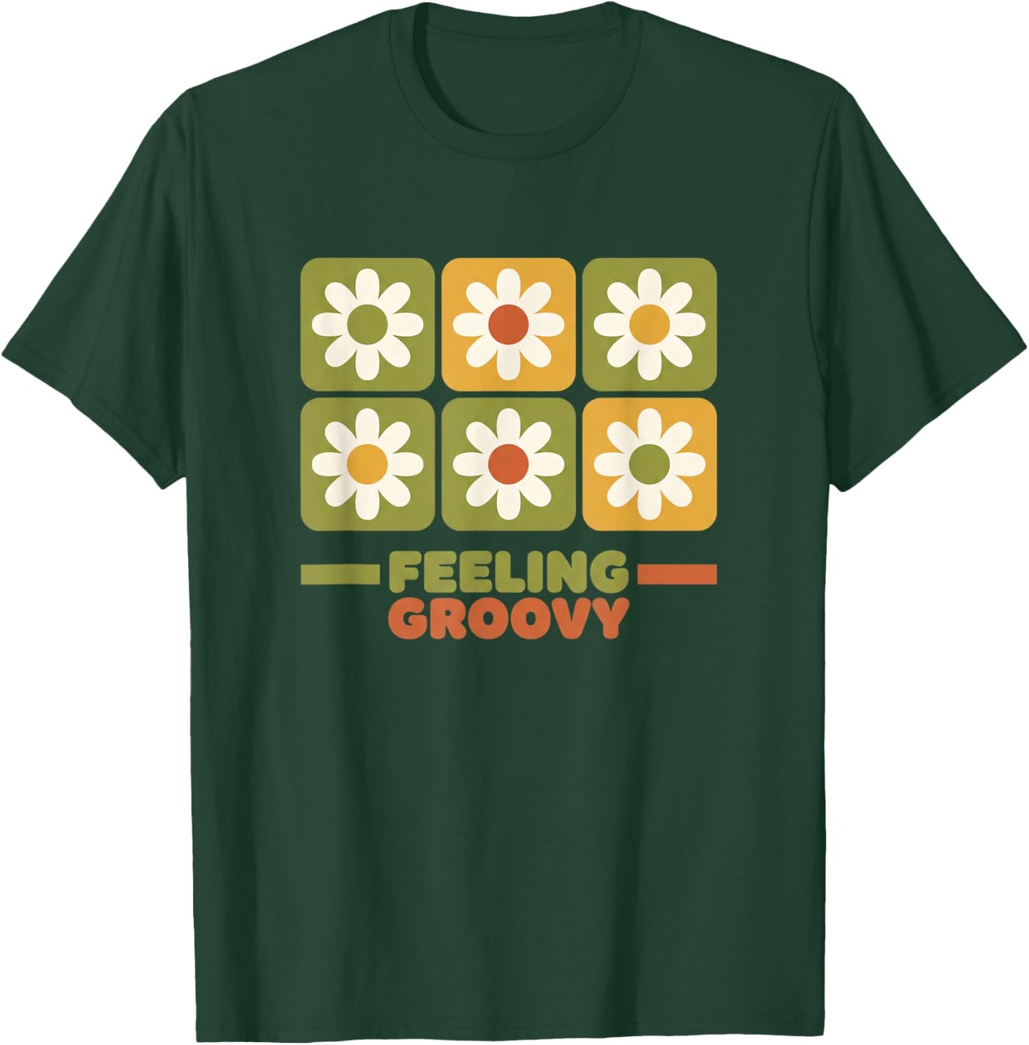 Feeling Groovy Retro Daisy 1970S Floral Nostalgia T-Shirt - T-Shirt | Forest