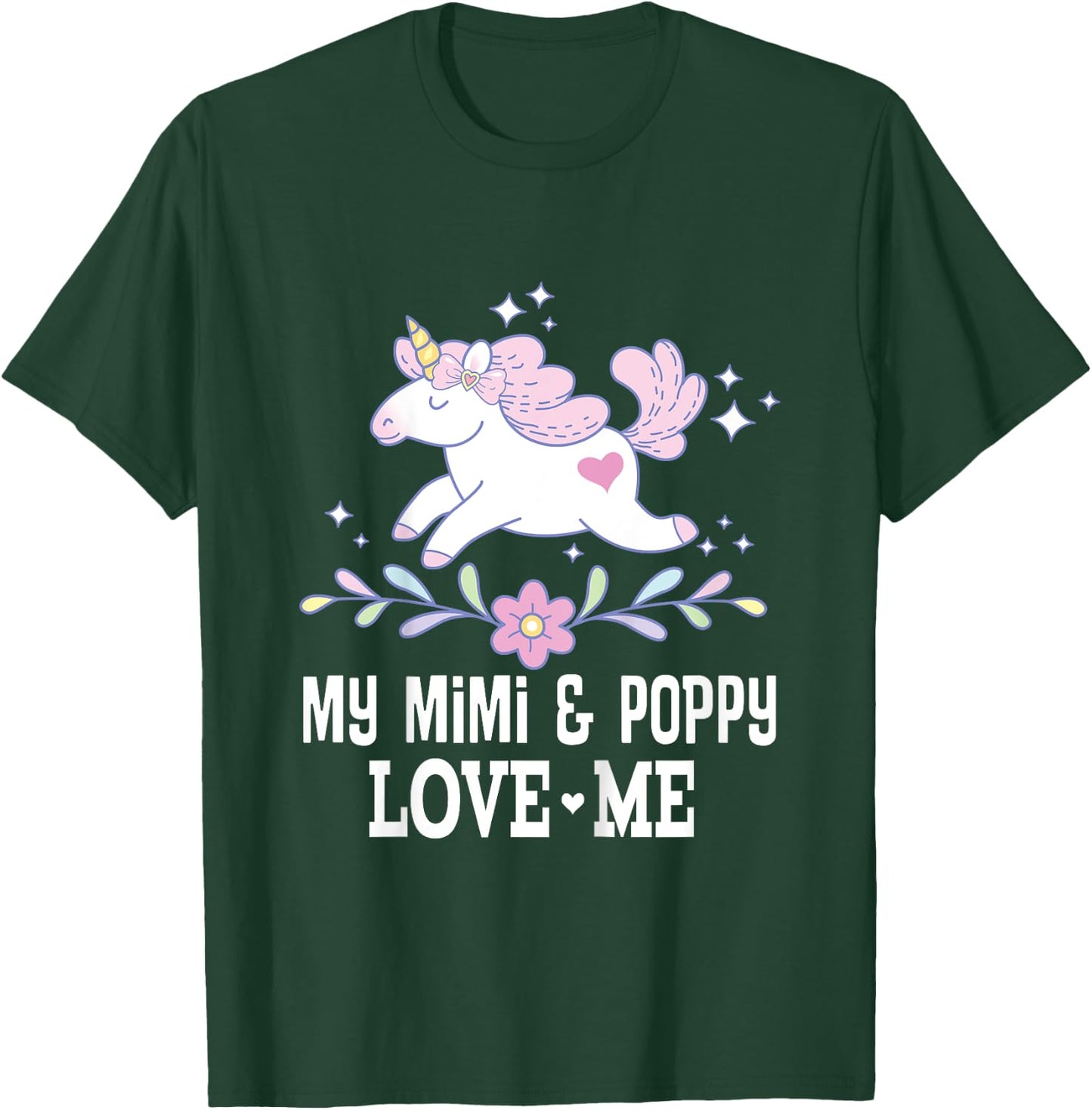 My Mimi and Poppy Love Me Grandchild Unicorn T-Shirt - T-Shirt | Forest