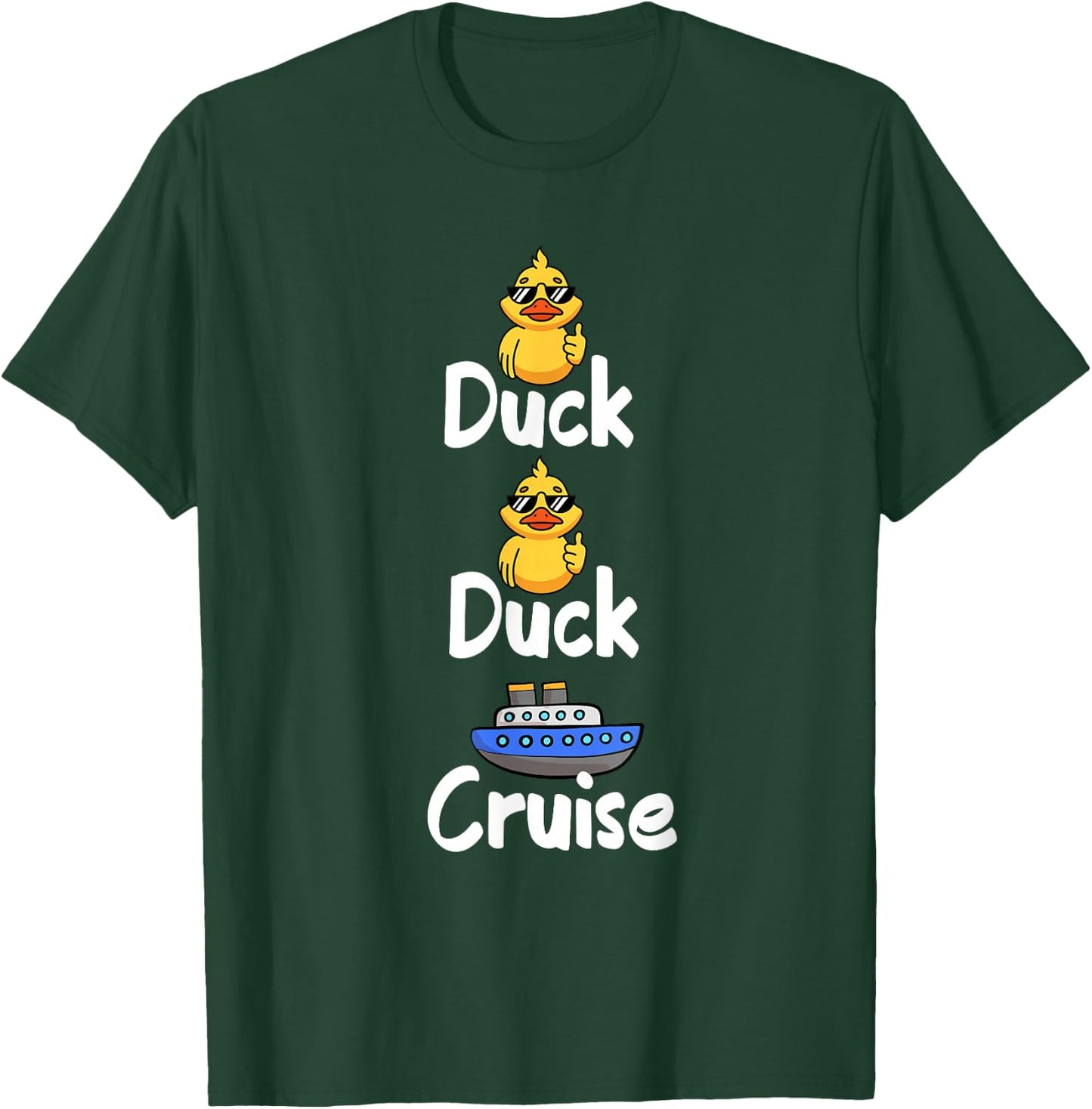 Duck Duck Cruise Family Vacation Matching Cruising Ducks T-Shirt - T-Shirt | Forest