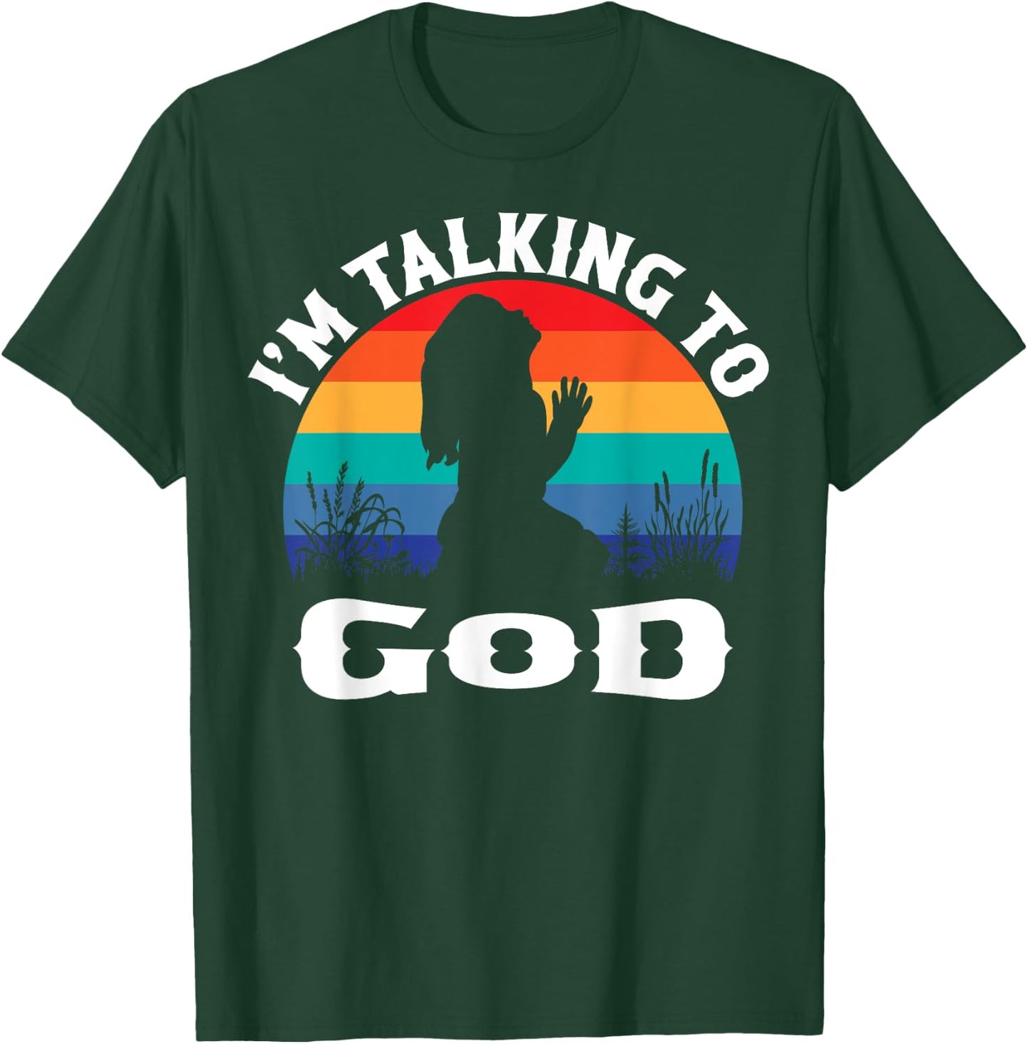 I Speak to God Retro T-Shirt - T-Shirt | Forest