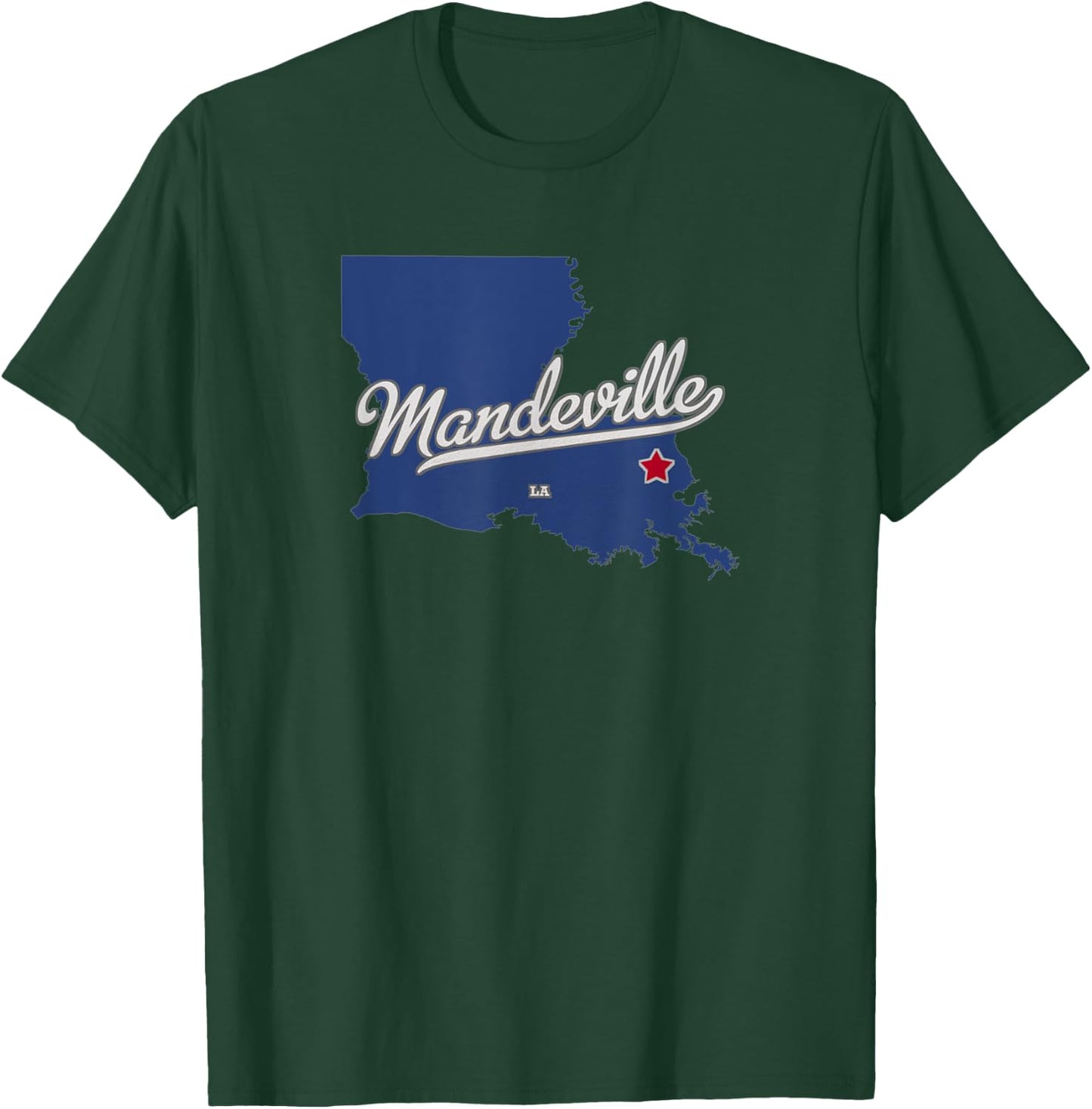 Mandeville Louisiana LA Map T-Shirt - T-Shirt | Forest