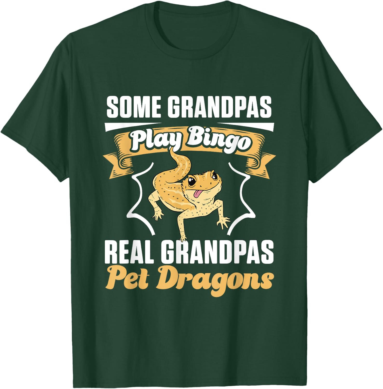Real Grandpas Pet Dragons Men Pet Lover Bearded Dragon T-Shirt - T-Shirt | Forest