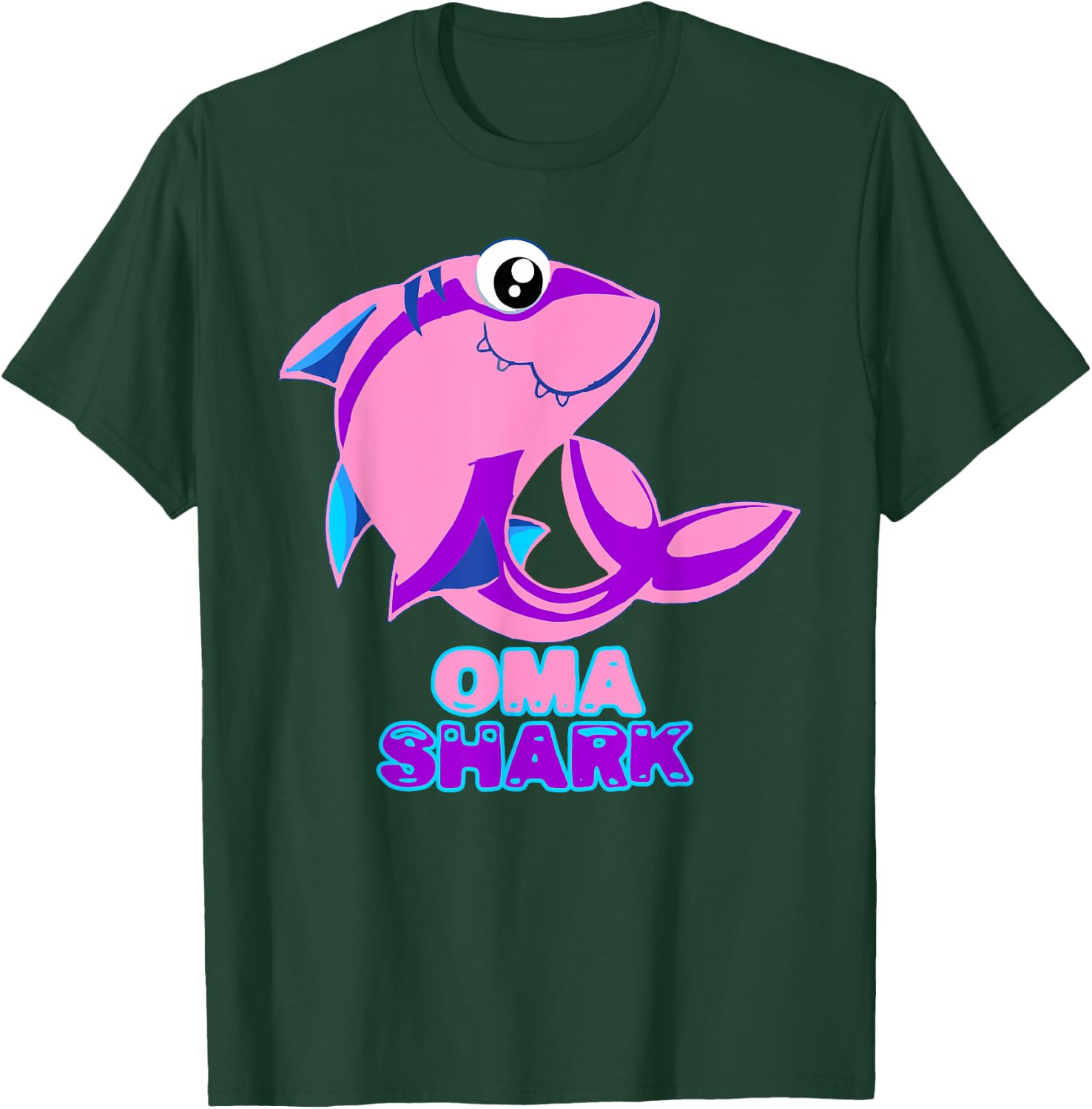 Oma Shark Funny Granny Shark Lover Gift T-Shirt - T-Shirt | Forest