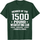 1500 Pound Club Shirt Strong Men and Women Gym T-Shirt - T-Shirt | Forest