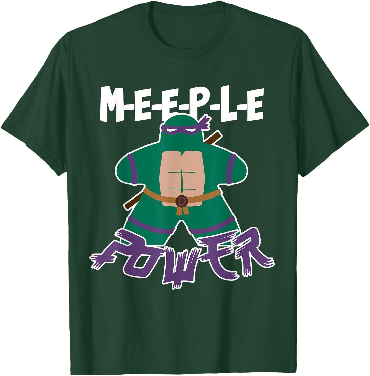 Meeple Power Turtles Cartoon Board Games Adults 80s Retro T-Shirt - T-Shirt | Forest