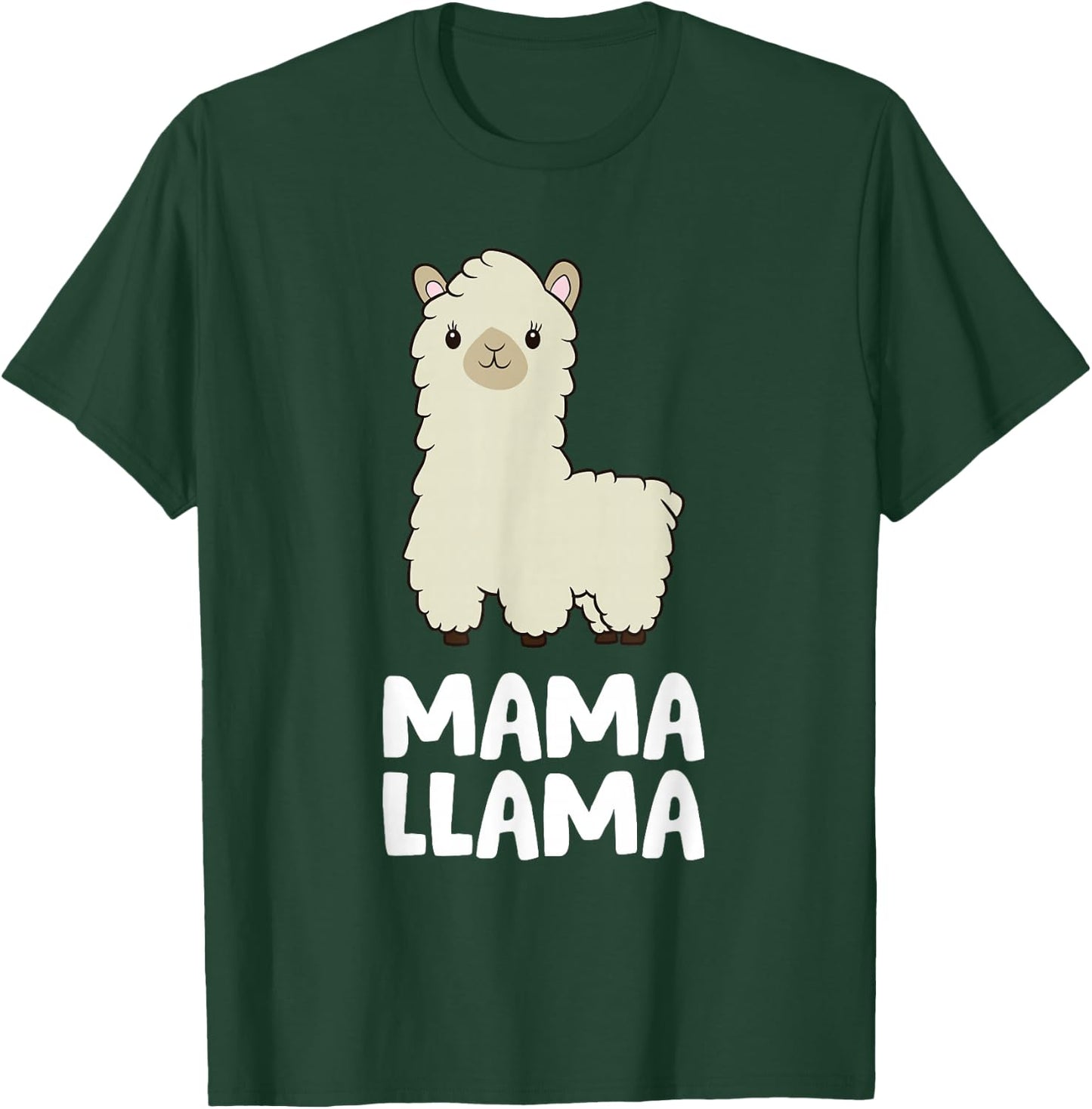 Women Llama Mom Mama Llama T-Shirt - T-Shirt | Forest