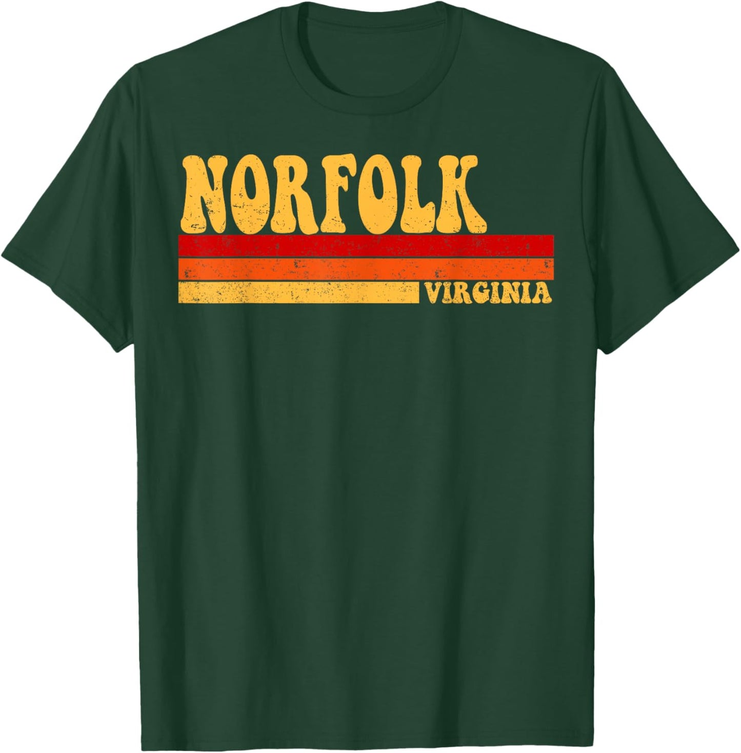 NORFOLK Virginia City Vintage Roots Retro Design 70s 80s T-Shirt - T-Shirt | Forest