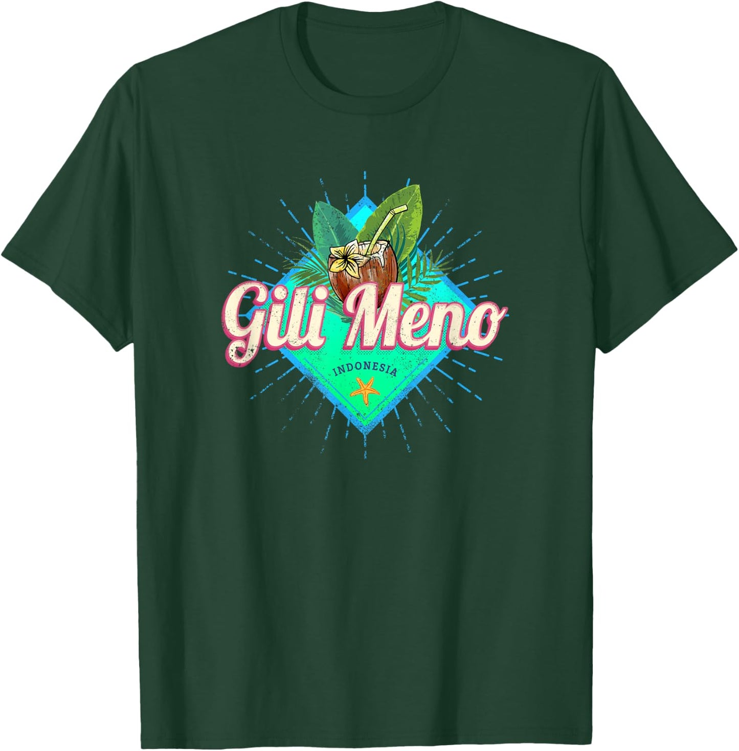 Gili Meno Lombok Retro Island Indonesia Vintage Souvenir T-Shirt - T-Shirt | Forest