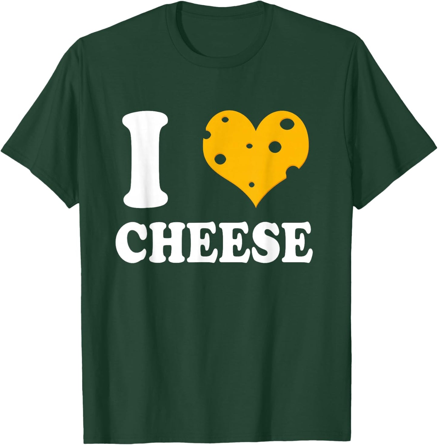 I Love Cheese Cheese Heart Design T-Shirt - T-Shirt | Forest