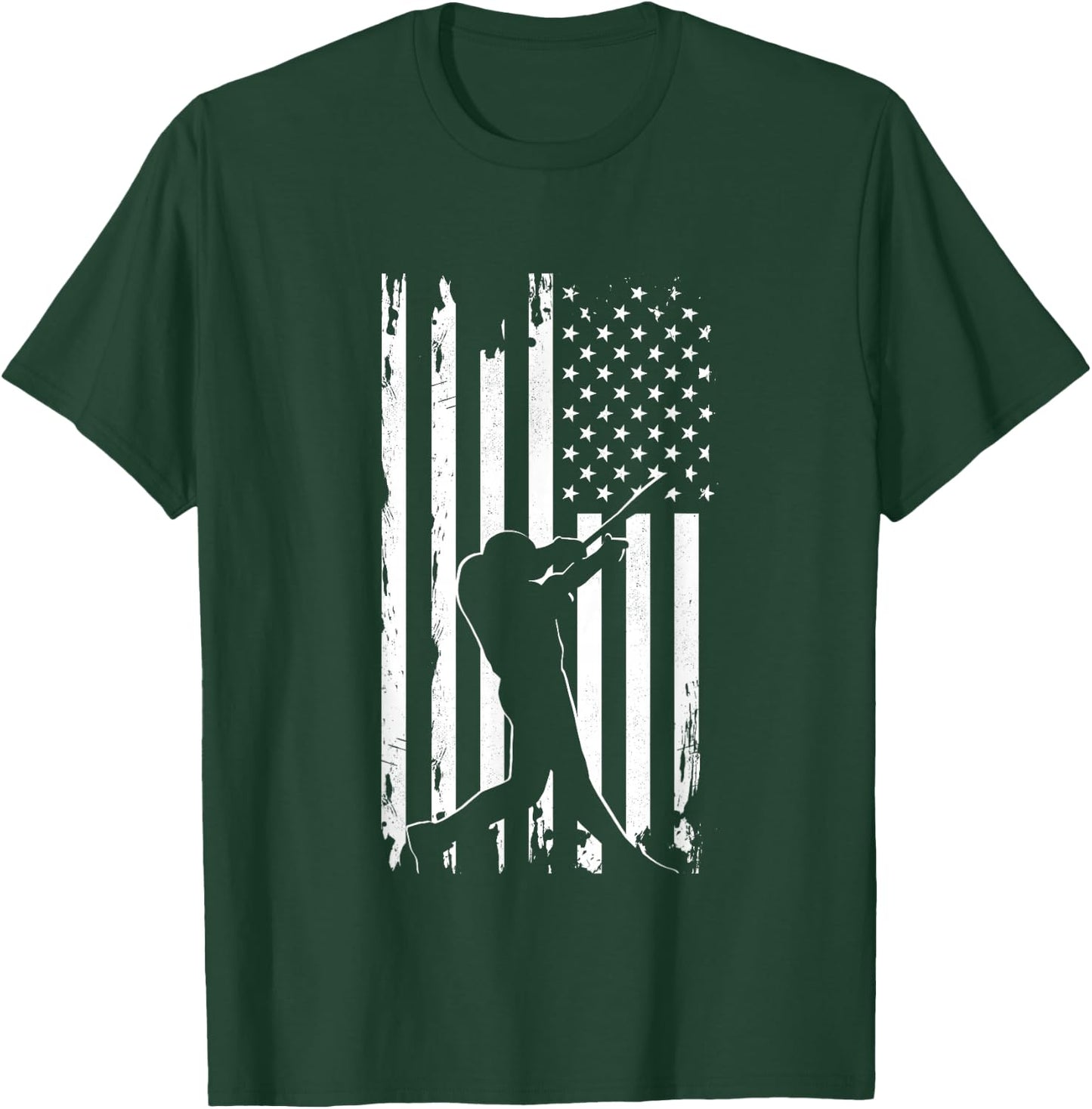 American Flag Baseball Apparel - Baseball T-Shirt - T-Shirt | Forest