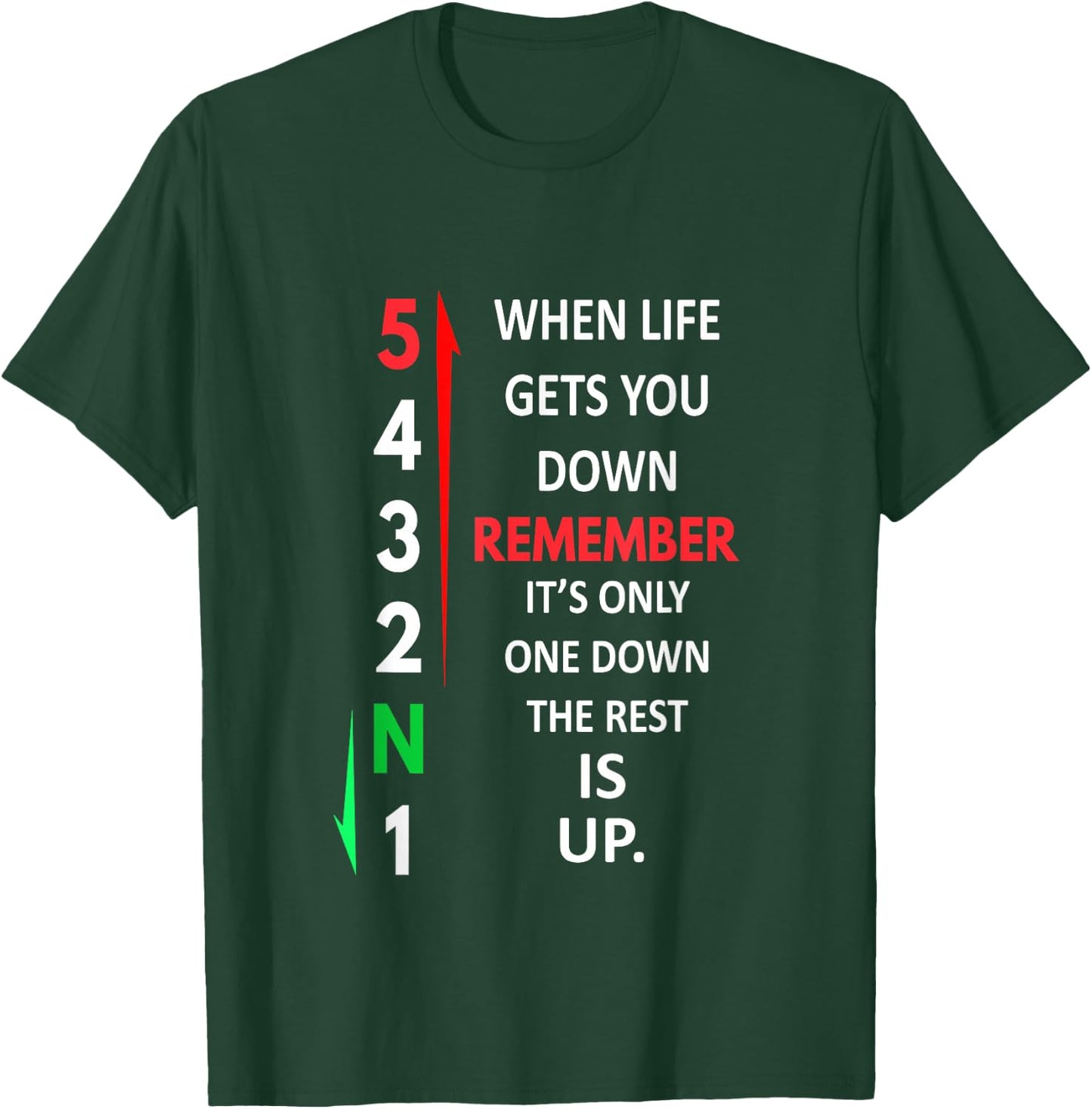 Remember 1 Down 5 Up Motorcycle Shift Pattern , black T-Shirt - T-Shirt | Forest
