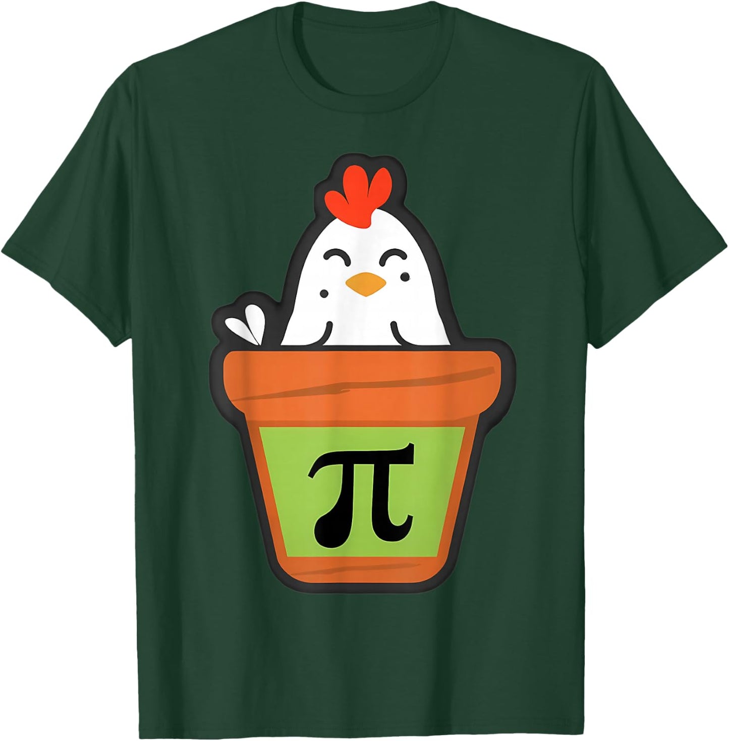 Chicken Pot Pi Funny Math Day Pun Mathematician Teacher Joke T-Shirt - T-Shirt | Forest