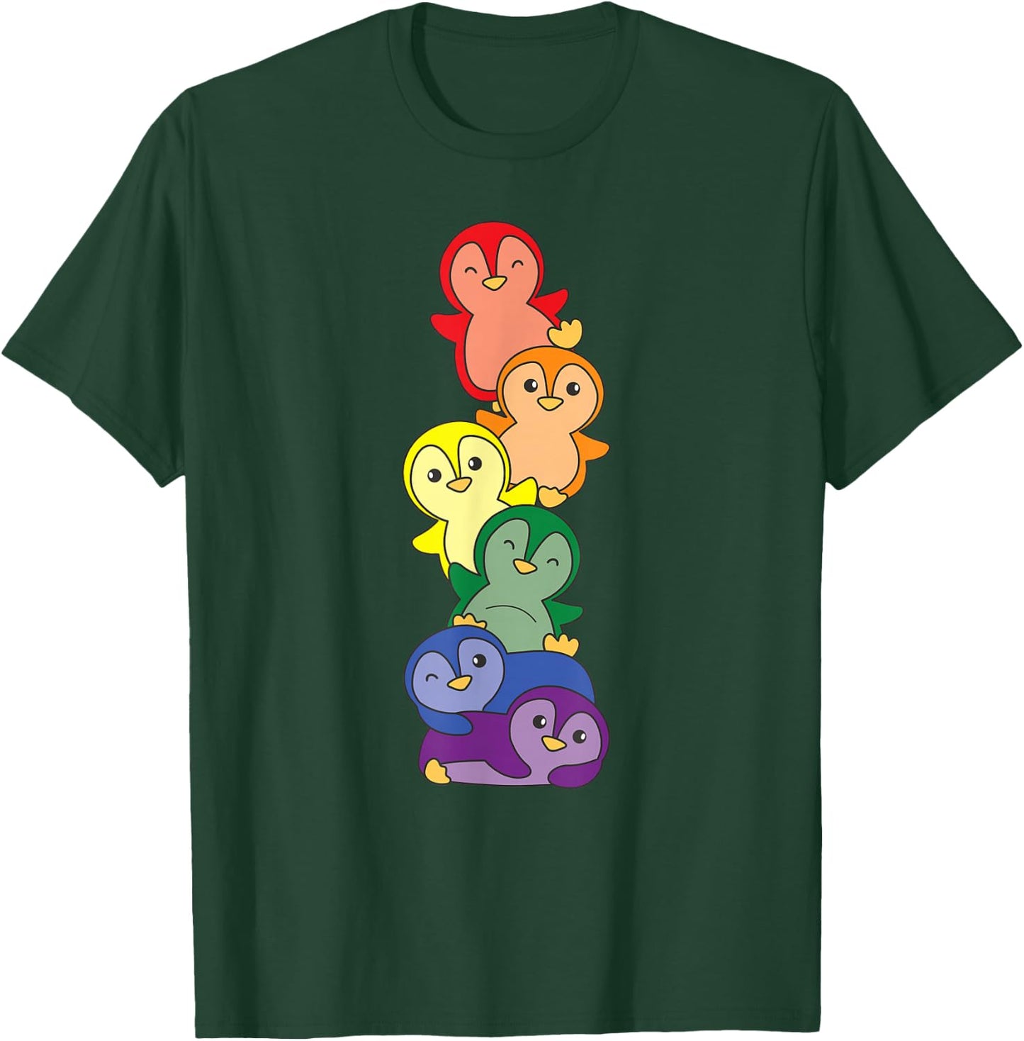 Rainbow Flag Gay Pride LGBTQ Penguin T-Shirt - T-Shirt | Forest
