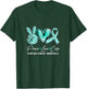 Peace Love Cure Teal Ribbon Ovarian Cancer Awareness T-Shirt - T-Shirt | Forest