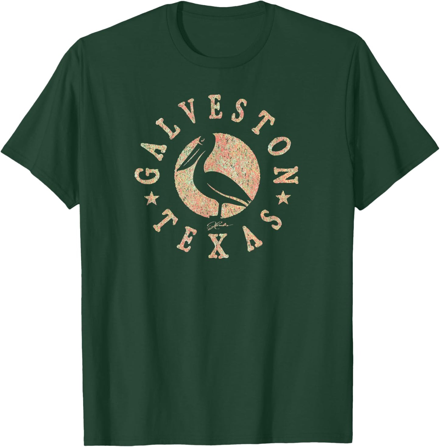 JCombs: Galveston, Texas, Pelican T-Shirt - T-Shirt | Forest