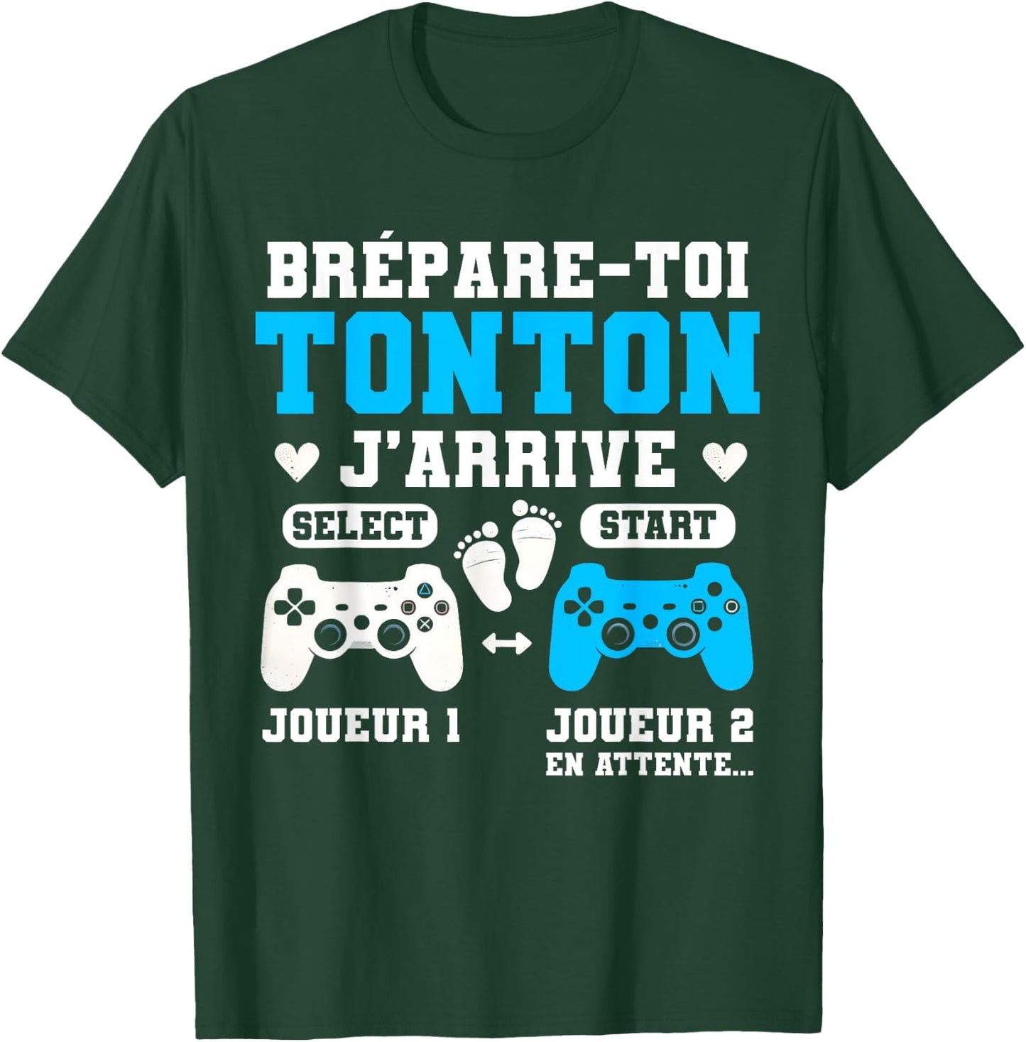 Future Tonton Male Gamer Annonce Grossesse Future Uncle Player T-Shirt - T-Shirt | Forest
