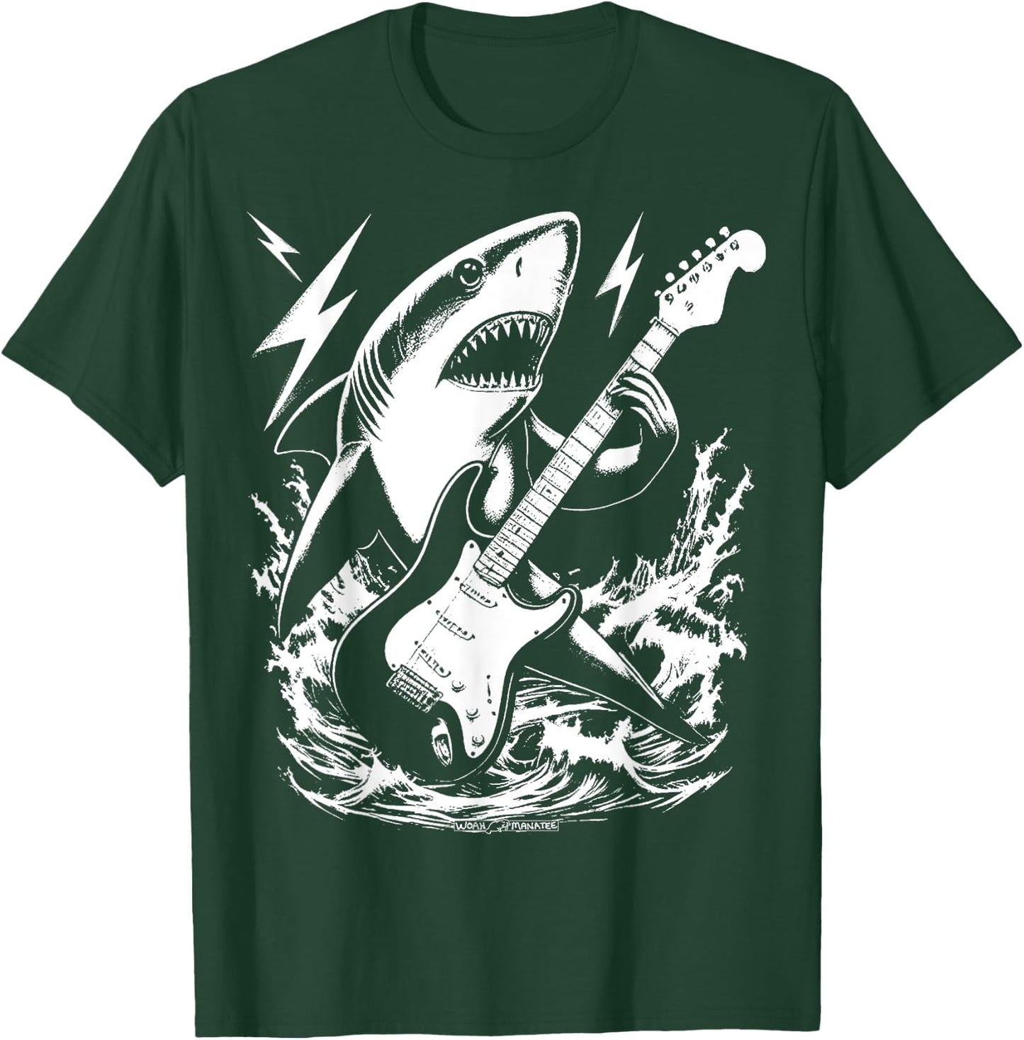 Rockin’ Shark Playing Electric Guitar T-Shirt - T-Shirt | Forest