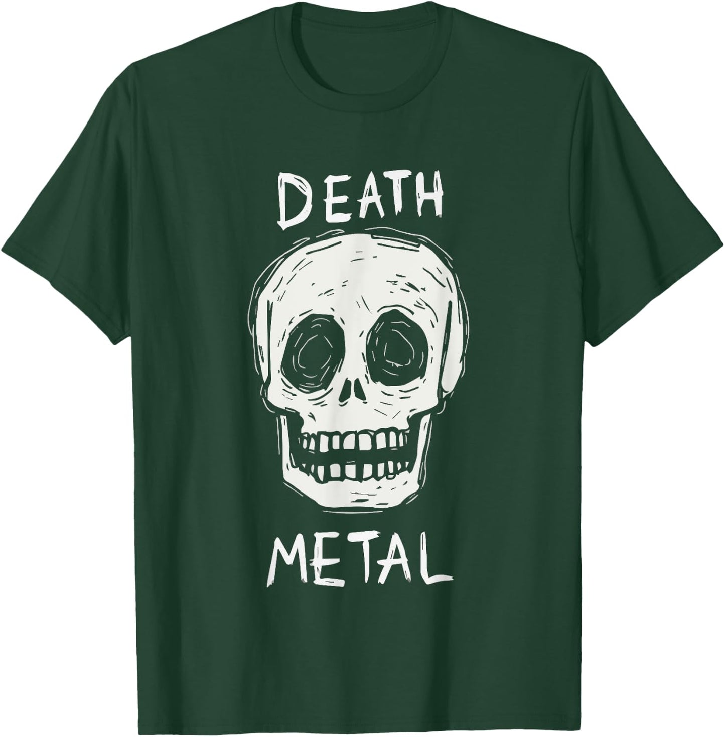 Death Metal Skull | Deathcore Metalcore Funny Heavy Metal T-Shirt - T-Shirt | Forest