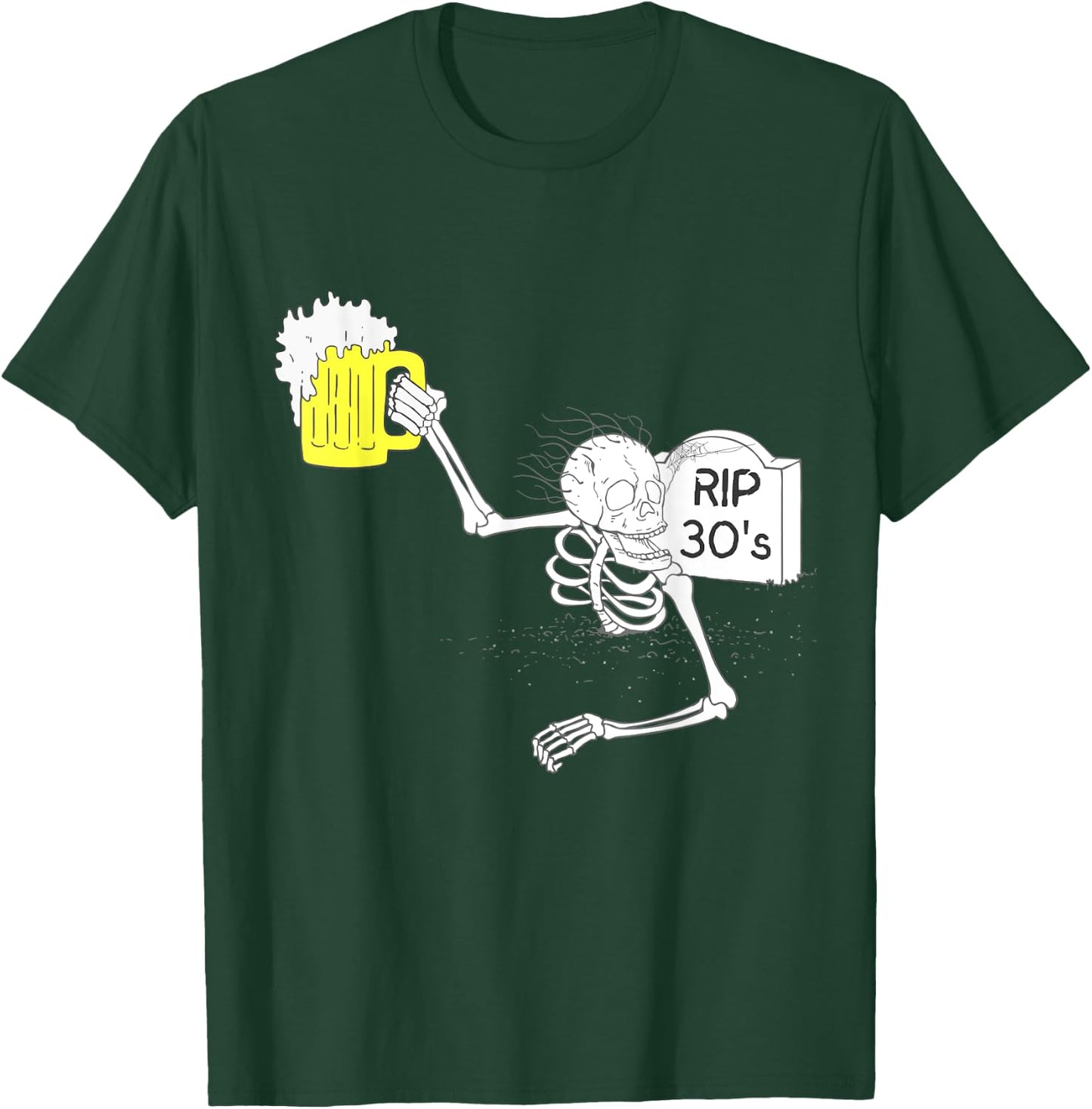 Funny 40th Birthday | R.I.P. 30's Tombstone T-Shirt - T-Shirt | Forest