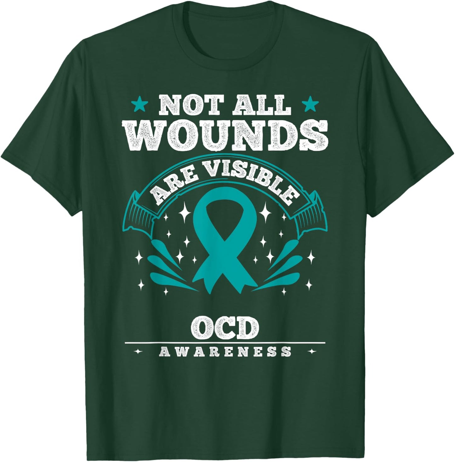 Obsessive-Compulsive Disorder Gift OCD Awareness Ribbon T-Shirt - T-Shirt | Forest
