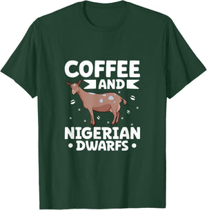 Coffee and Nigerian Dwarf goat T-Shirt - T-Shirt | Forest