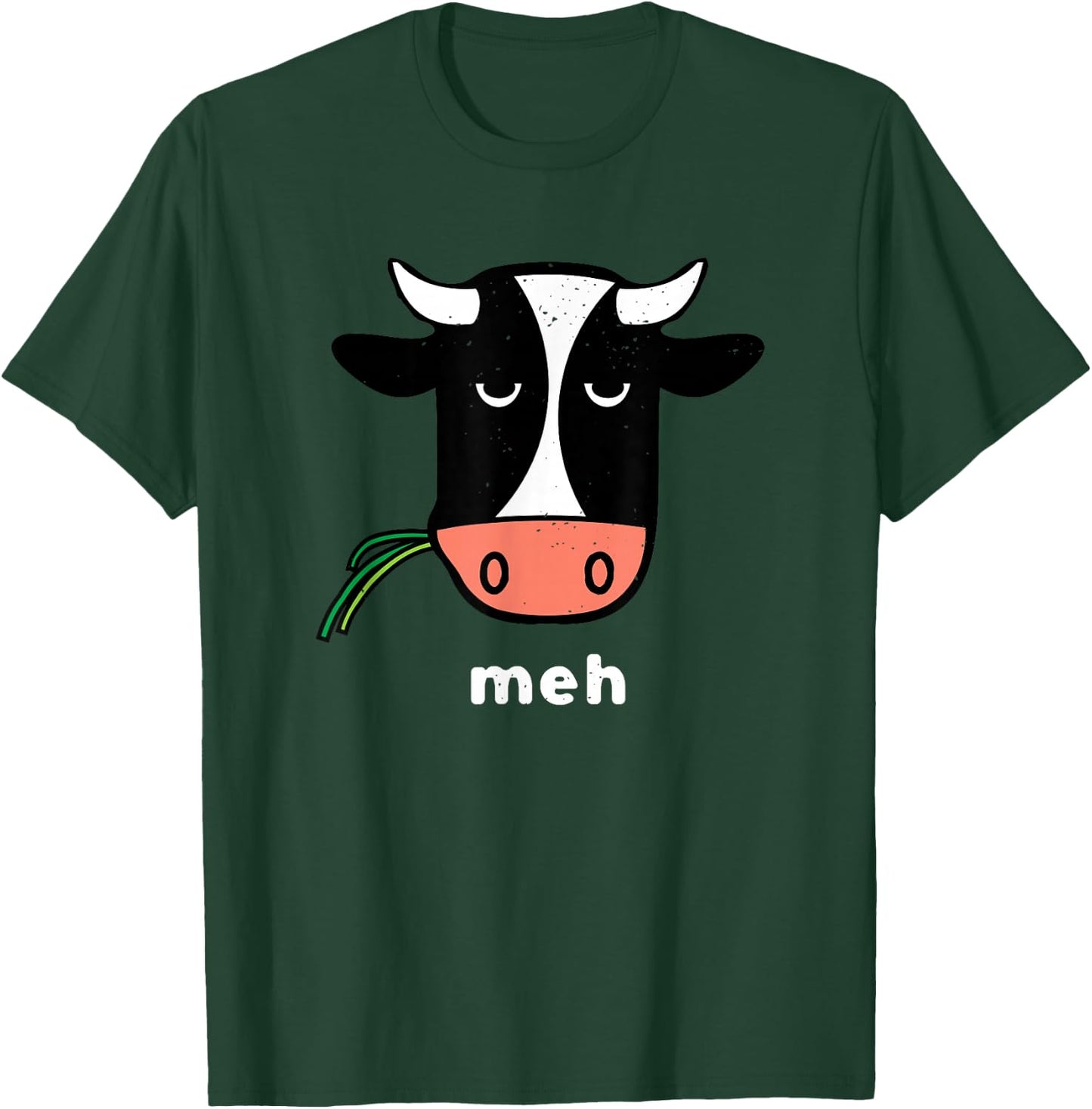 Meh Cow Not In The Mood Cow Funny Grumpy Cow T-Shirt - T-Shirt | Forest