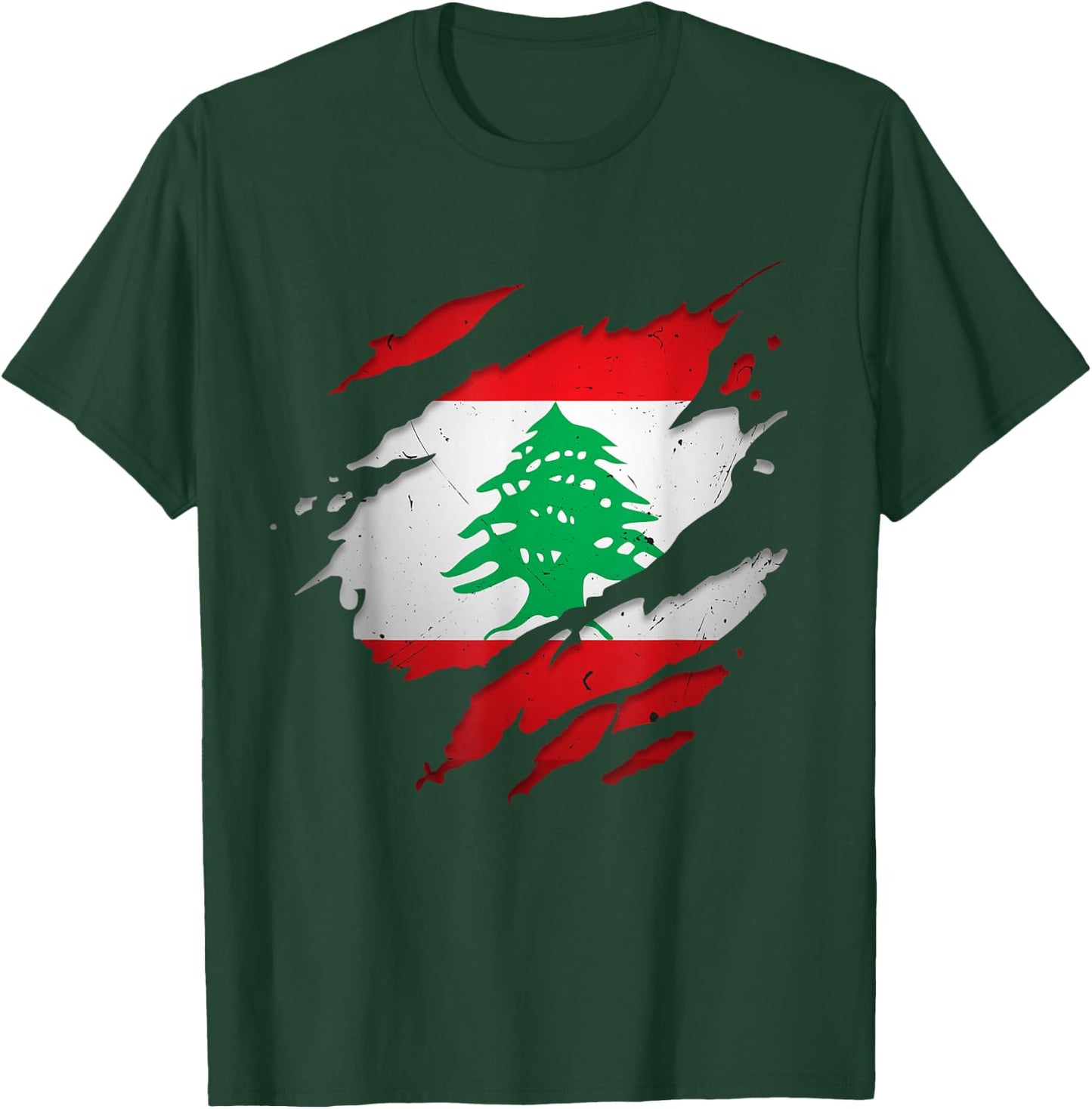 Stolze libanesische Hemden | zerrissene Libanon-Flagge T-Shirt - T-Shirt | Forest