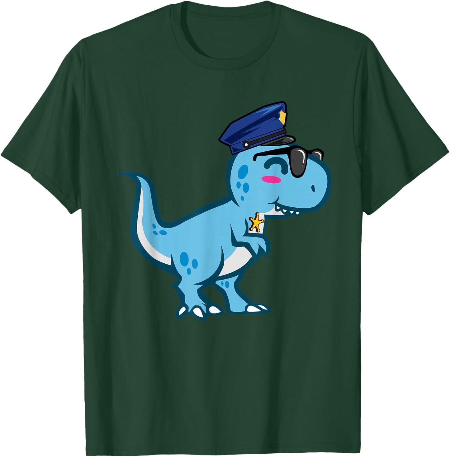 Police Officer Appreciation Design and Gifts Police T-Rex Tyrannosaurus Rex Dinosaur , Women & Kids - , Black, Small, Short Sleeve, Classic Fit, Cotton Blend T-Shirt - T-Shirt | Forest