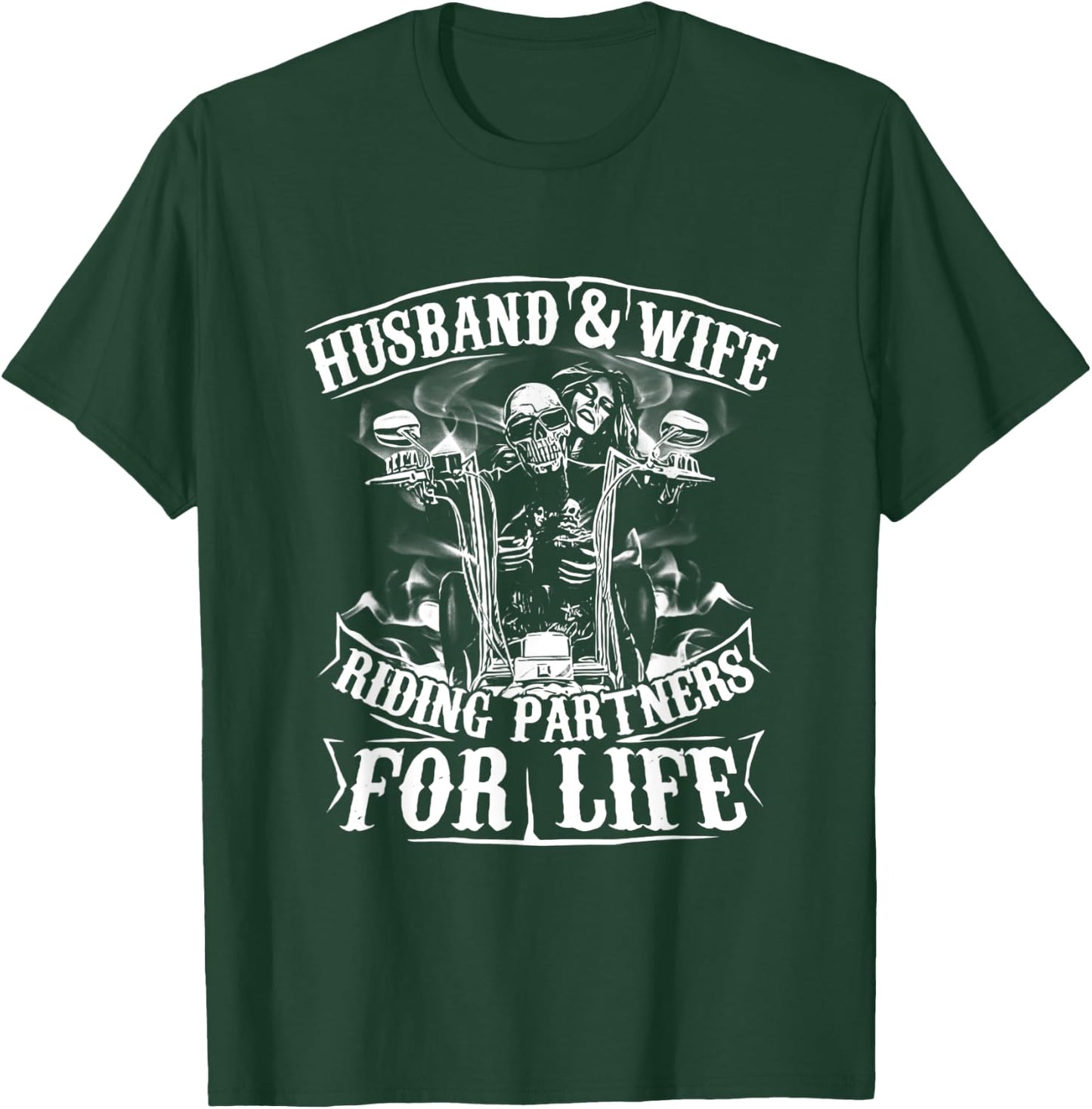 Totenkopf Paar Ehemann und Ehefrau Reitpartner fürs Leben T-Shirt - T-Shirt | Forest