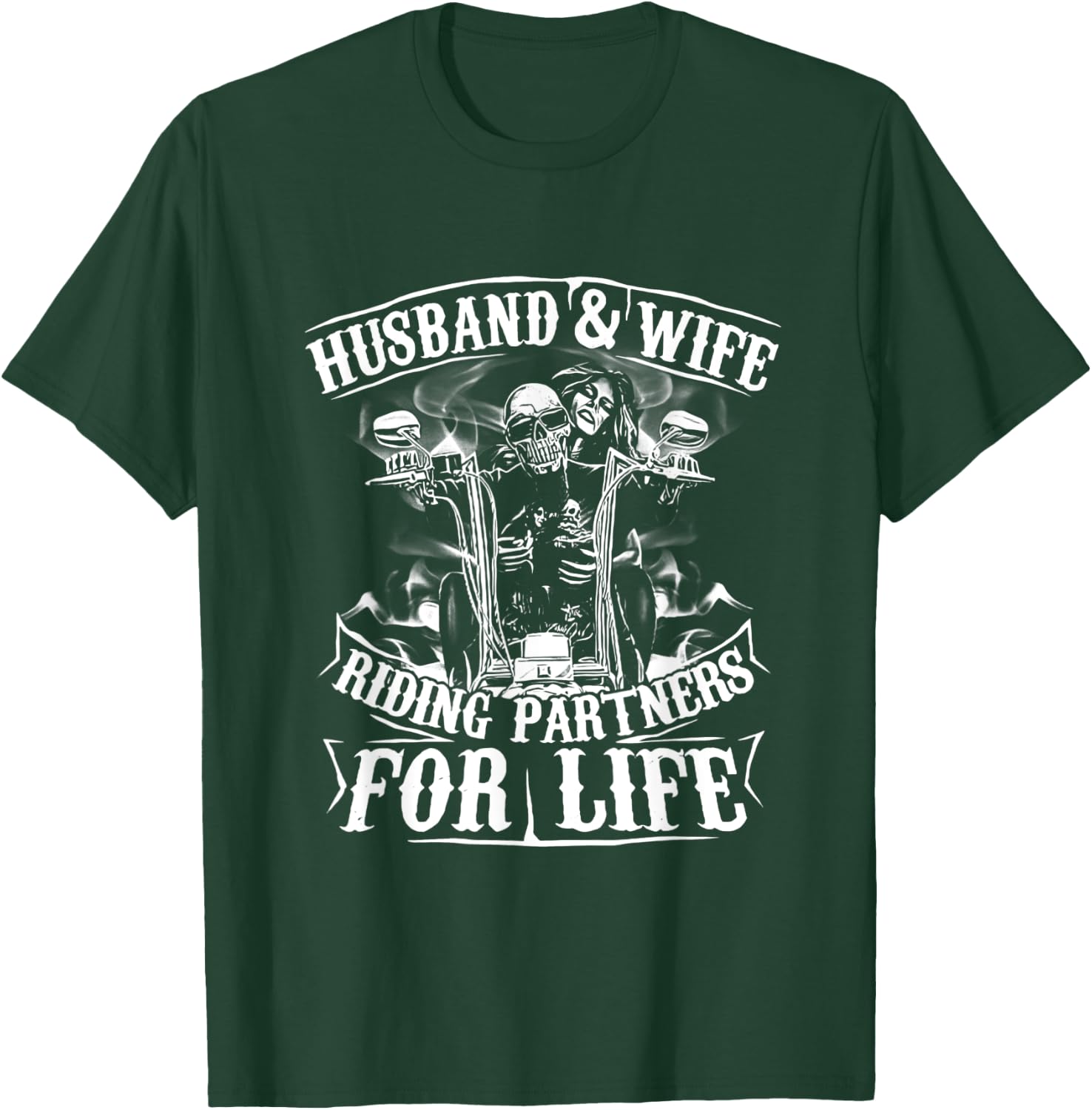 Totenkopf Paar Ehemann und Ehefrau Reitpartner fürs Leben T-Shirt - T-Shirt | Forest