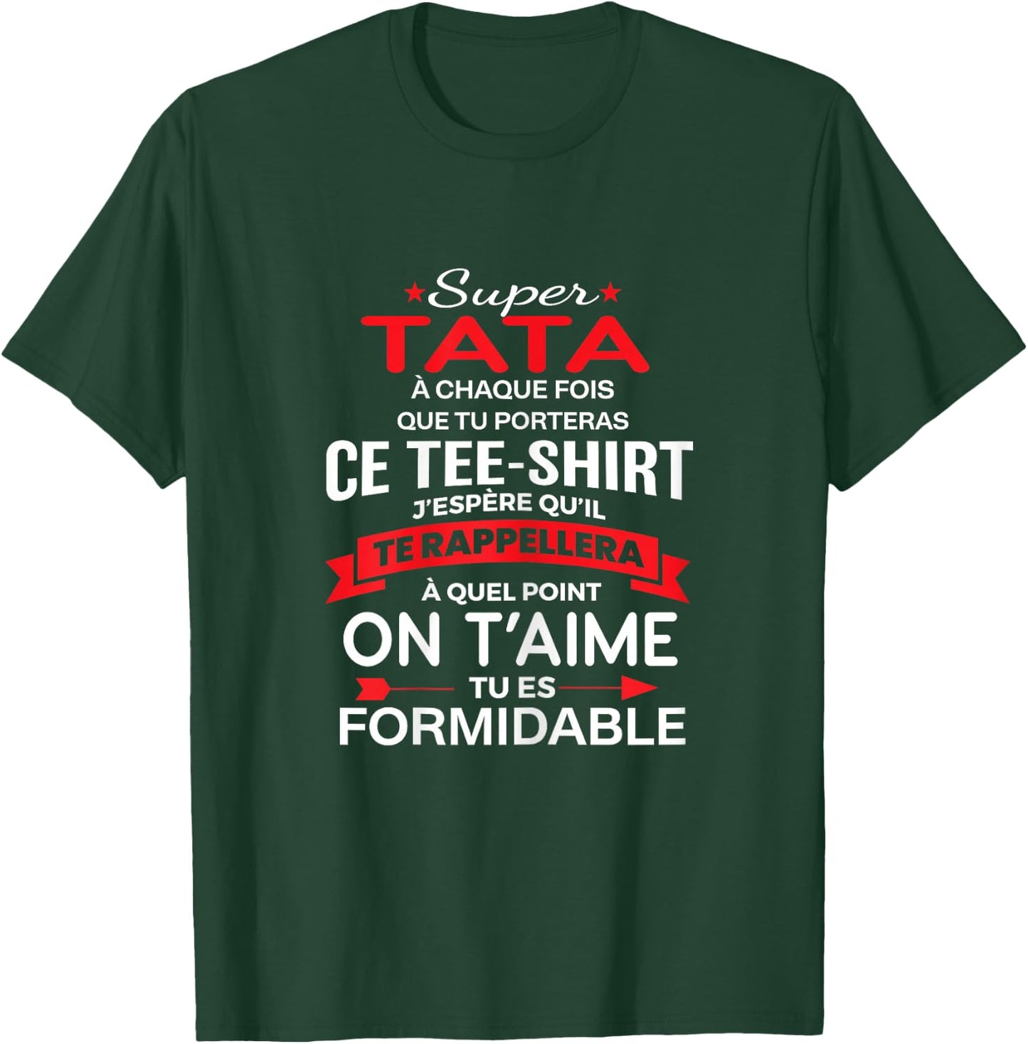 Super Tata on t'aime gift woman Tata , Black T-Shirt - T-Shirt | Forest