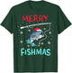 Merry Christmas Fishmas Funny Fishing Fish Gift Present T-Shirt - T-Shirt | Forest