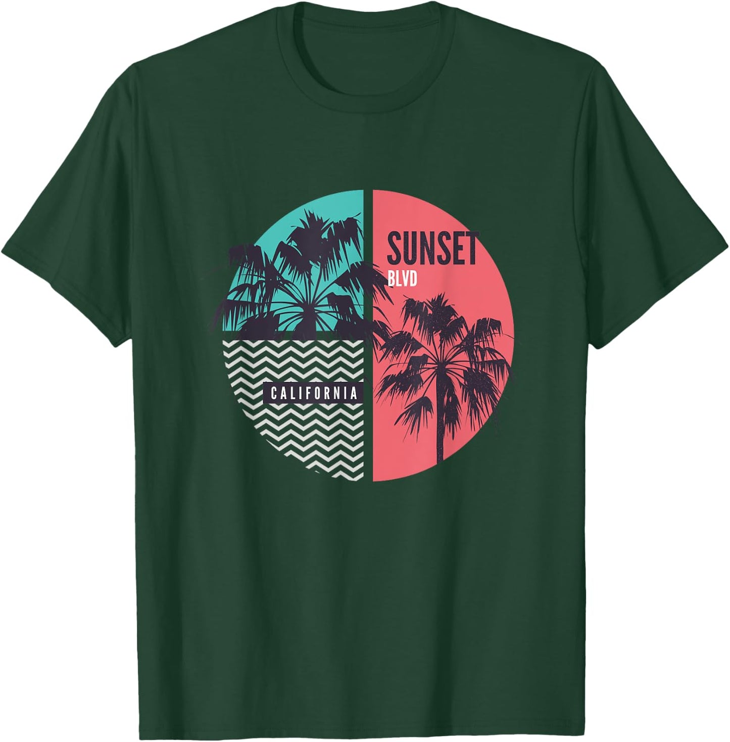Sunset Blvd Kalifornien T-Shirt - T-Shirt | Forest