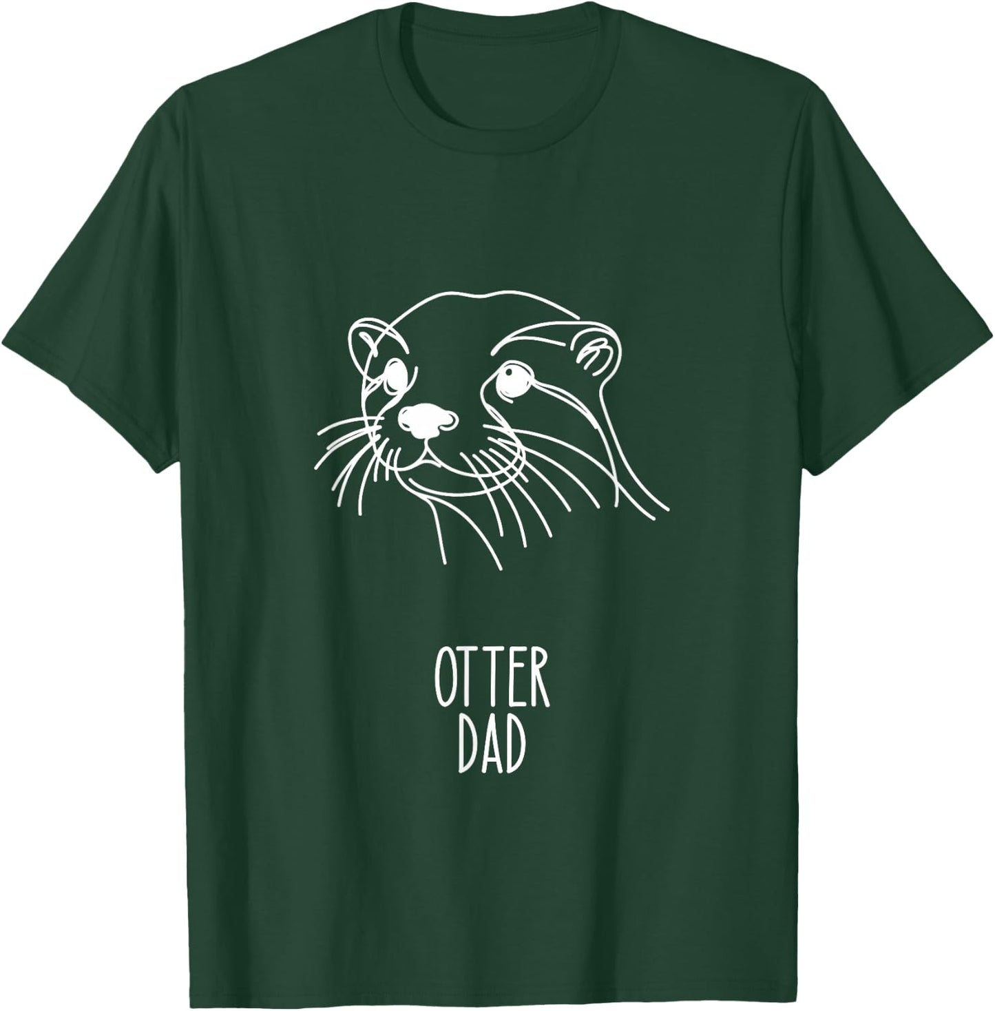 Line Art Best Otter Dad Men - Otter T-Shirt - T-Shirt | Forest