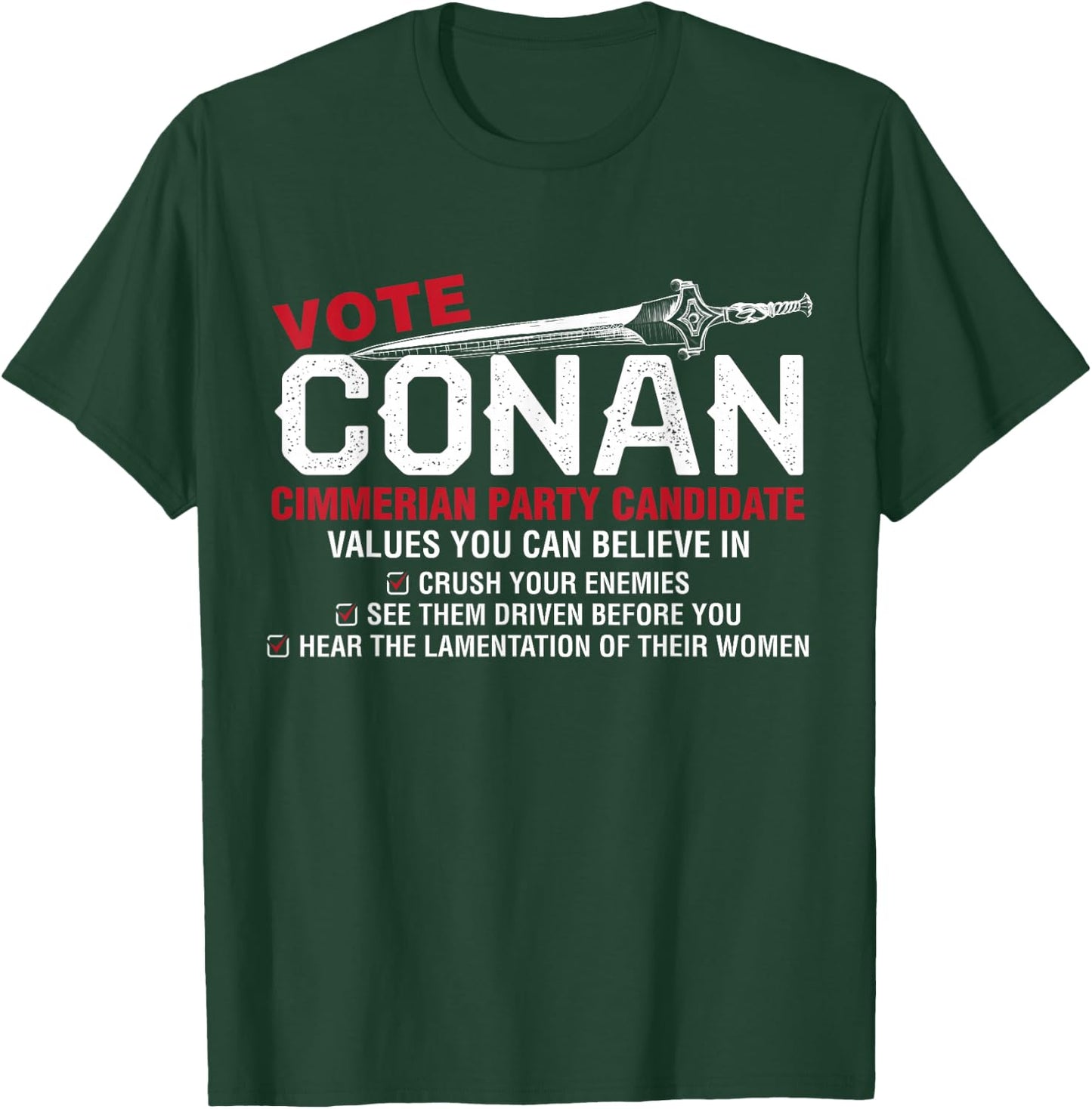 Vote Conan for President Funny , Black, S T-Shirt - T-Shirt | Forest