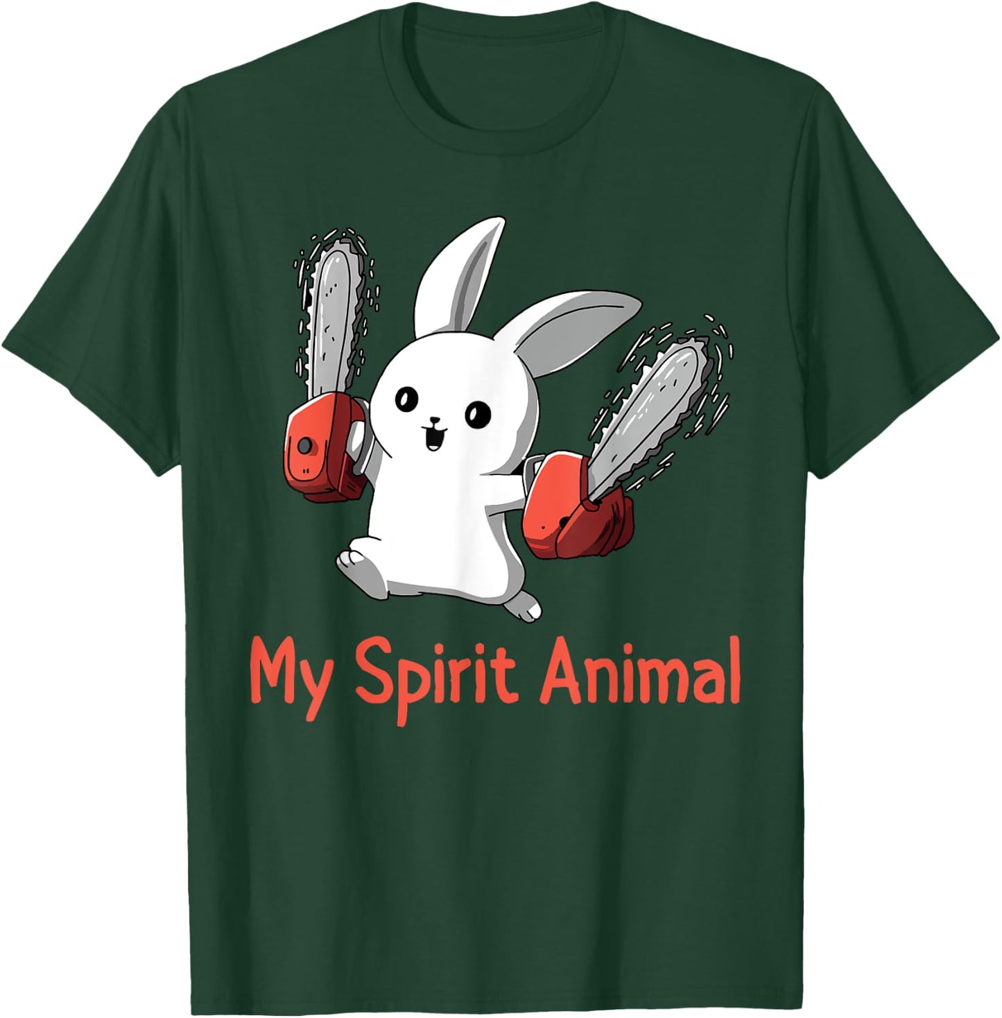 Funny Bunny Spirit Animal Chainsaw Lover T-Shirt - T-Shirt | Forest
