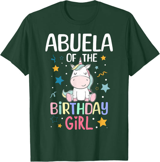Abuela Of The Birthday Girl Unicorn Girls Family Matching T-Shirt - T-Shirt | Forest