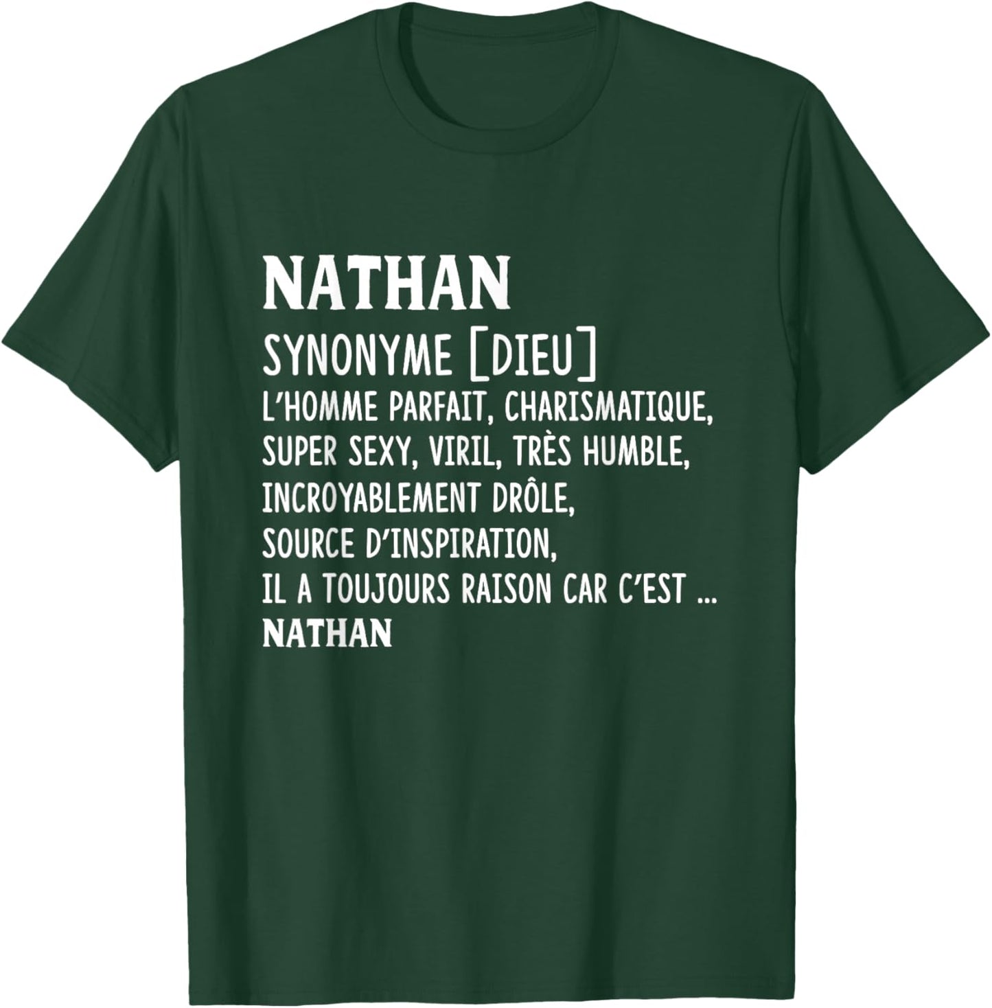 Man Humor Name Custom Nathan Definition T-Shirt - T-Shirt | Forest