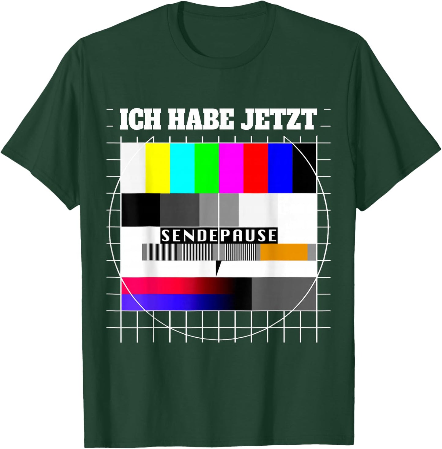with German Text "Testbild Ich Habe Jetzt Sendepause 80s Party" Costume, black T-Shirt - T-Shirt | Forest