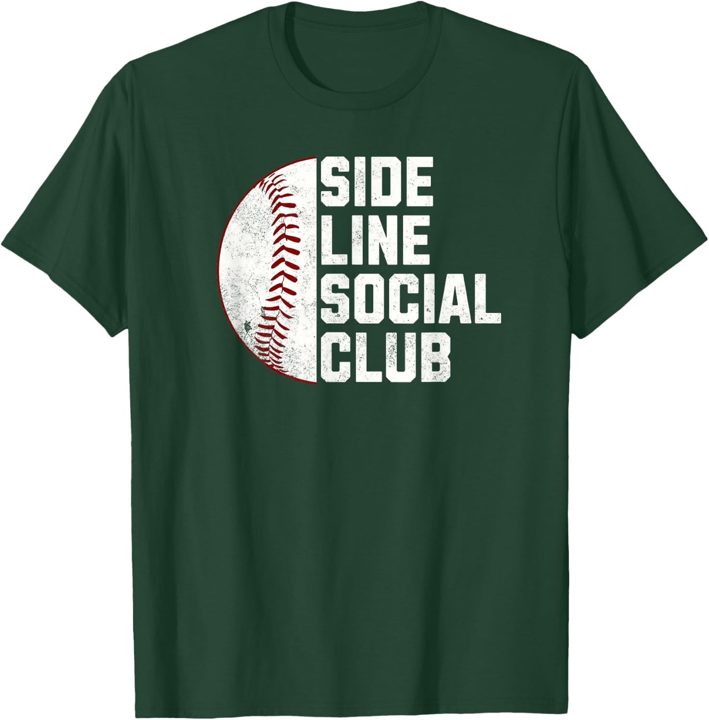 Funny Baseball Sideline Social Club T-Shirt - T-Shirt | Forest