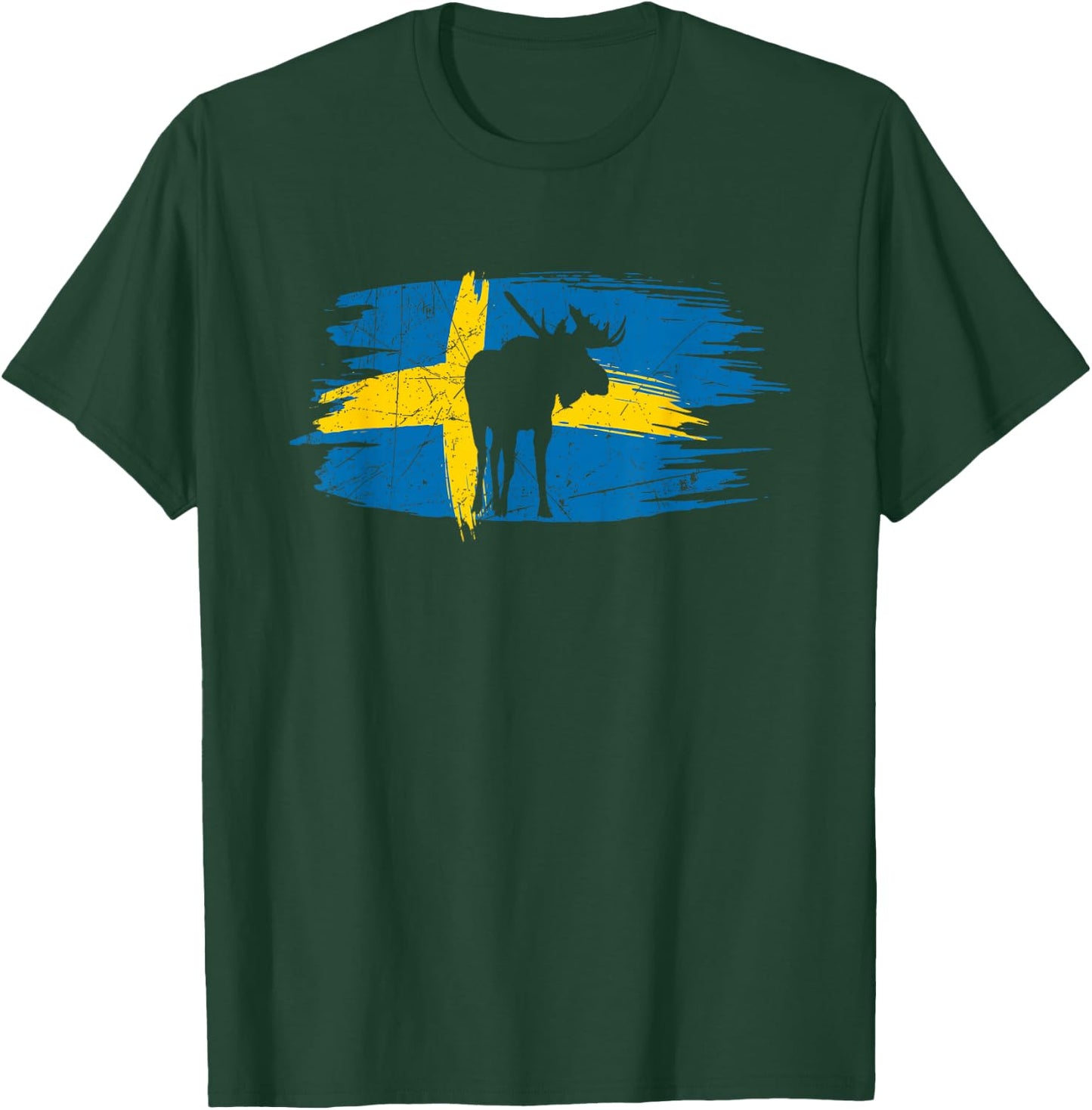 Sweden Flag Moose | Scandinavia | Proud Swedish T-Shirt - T-Shirt | Forest