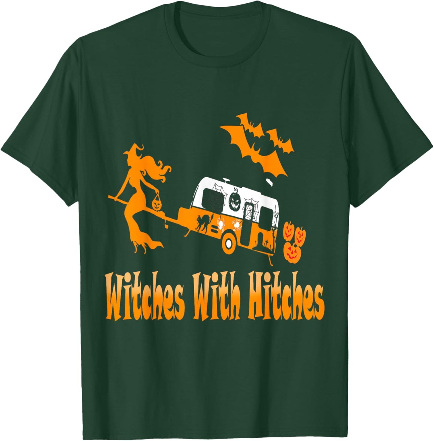 Witches With Hitches Camper RV Camper Camping Halloween T-Shirt - T-Shirt | Forest