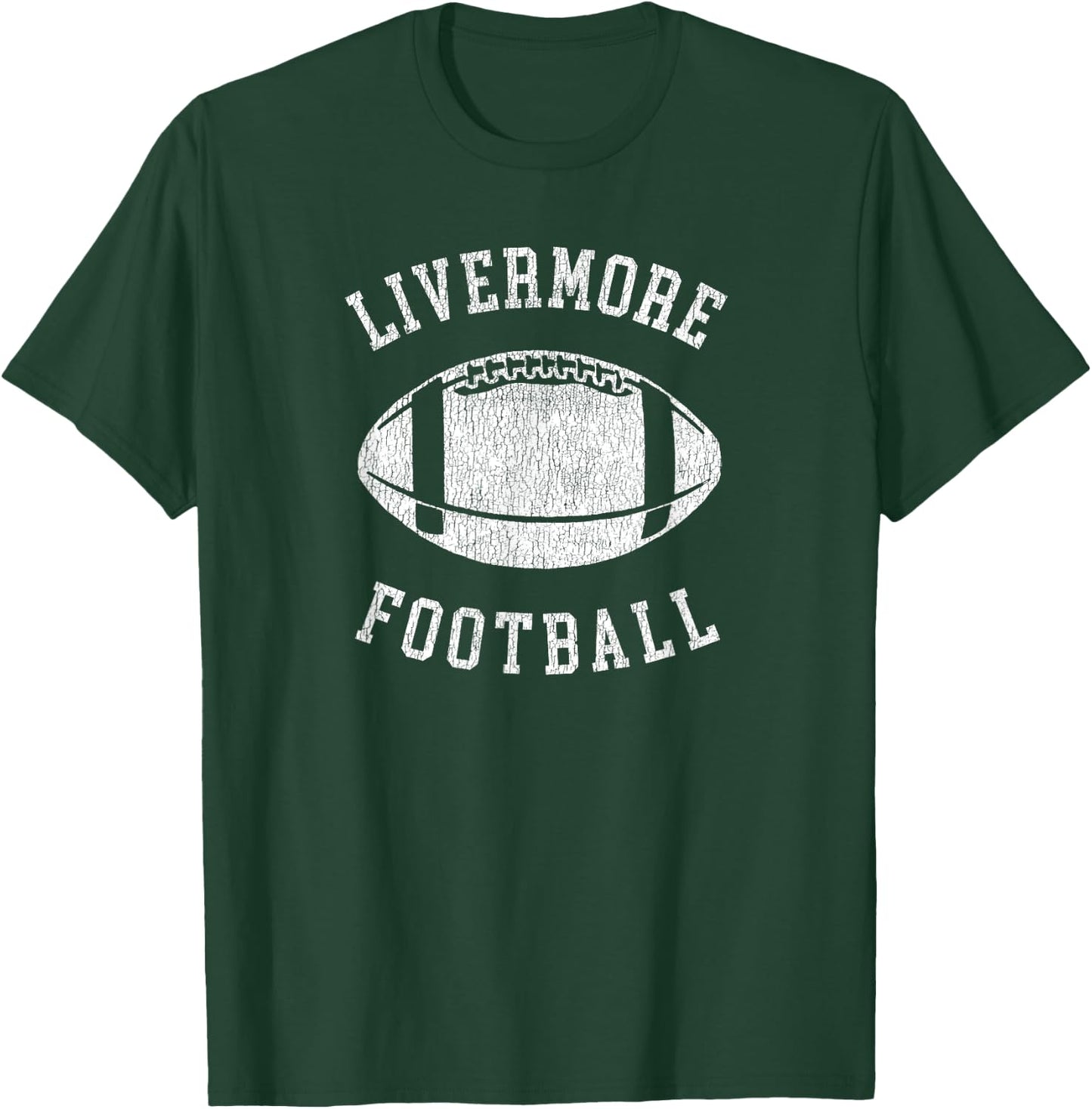 Livermore Football Distressed Vintage 80's Throwback Classic T-Shirt - T-Shirt | Forest
