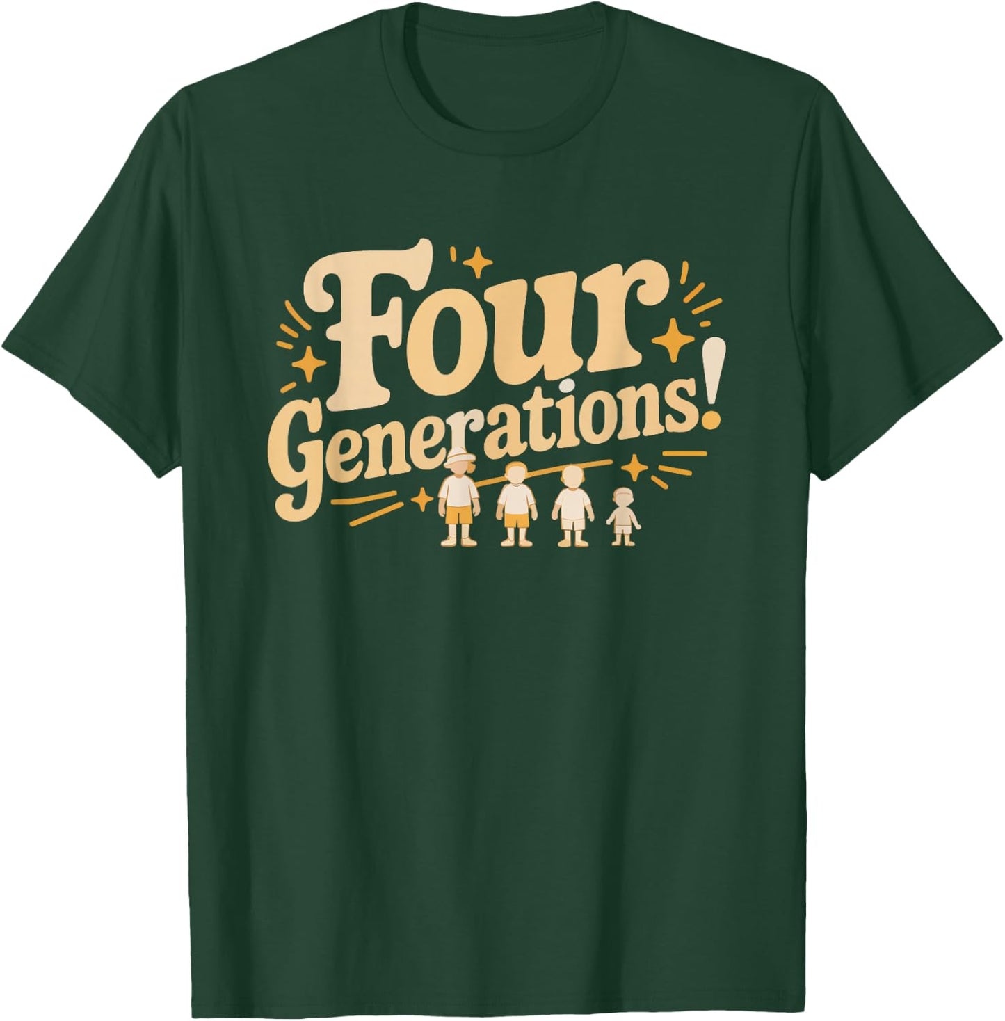 Great Grandma Four Generations Family Tree Silhouette T-Shirt - T-Shirt | Forest