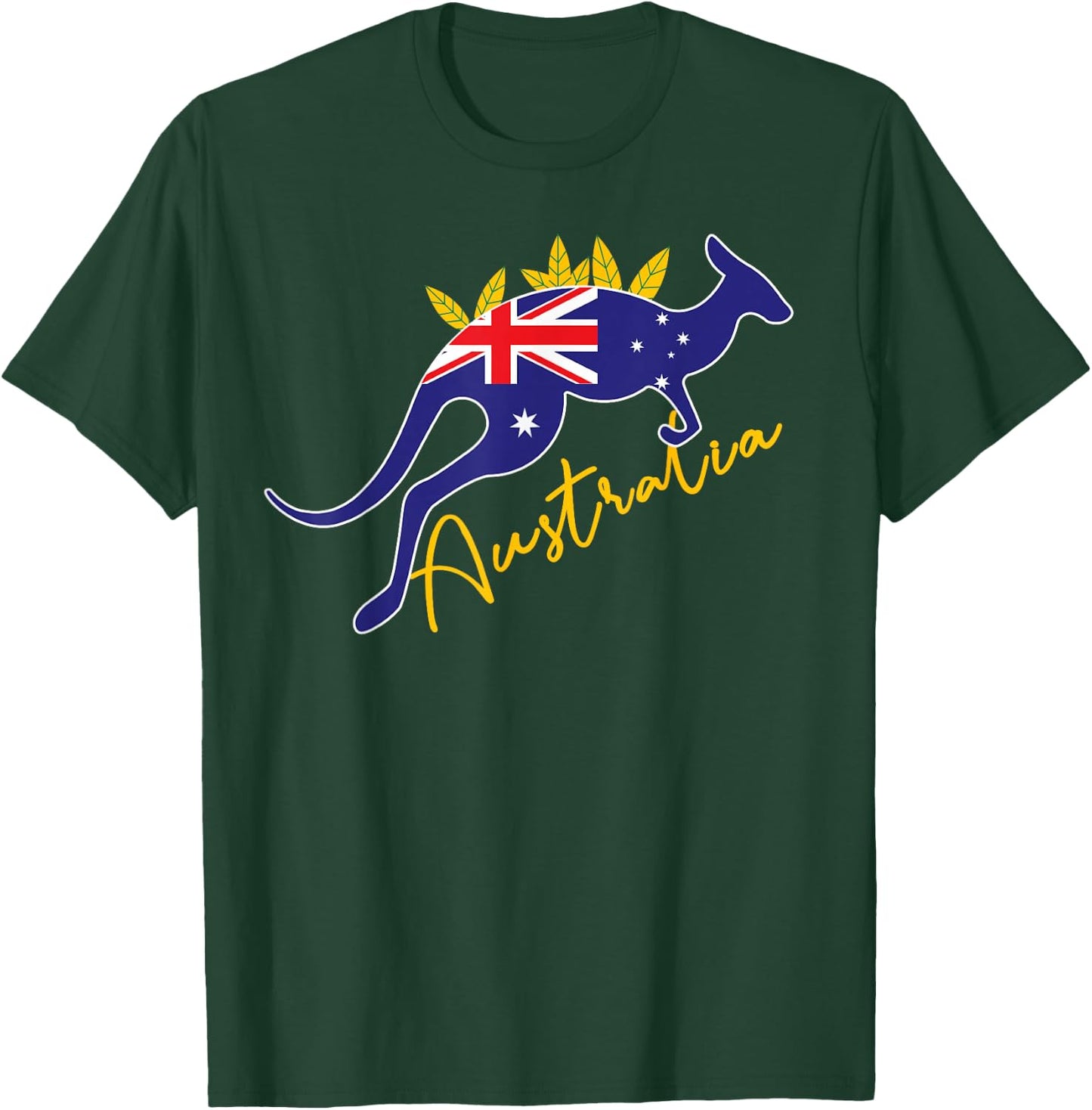 Australia Flag Kangaroo Australian Pride Souvenir Home T-Shirt - T-Shirt | Forest