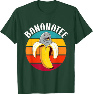 Funny Bananatee Manatee Ocean Pun Banana Lover Sea Cow T-Shirt - T-Shirt | Forest