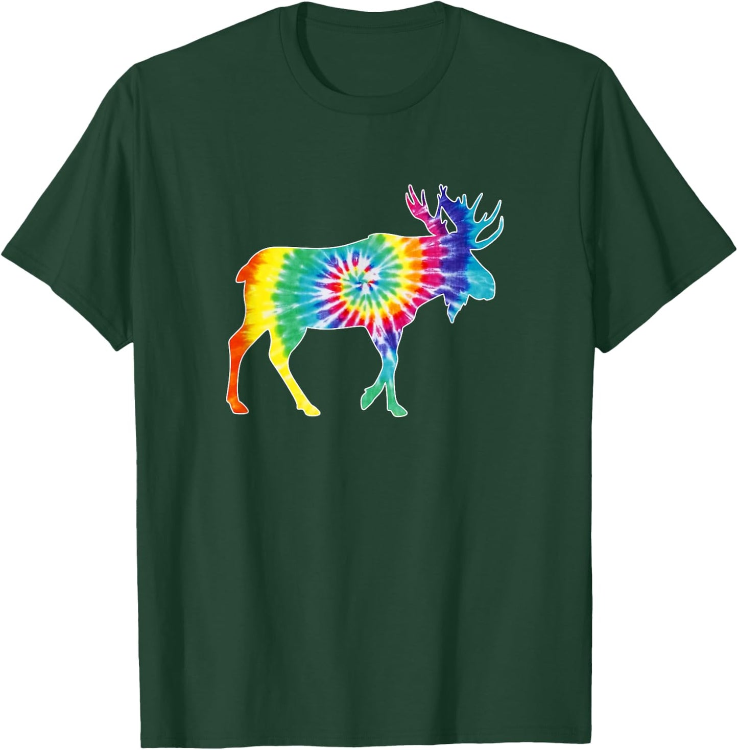Funny Moose Animal Tie Dye Design Men Moose Lover T-Shirt - T-Shirt | Forest