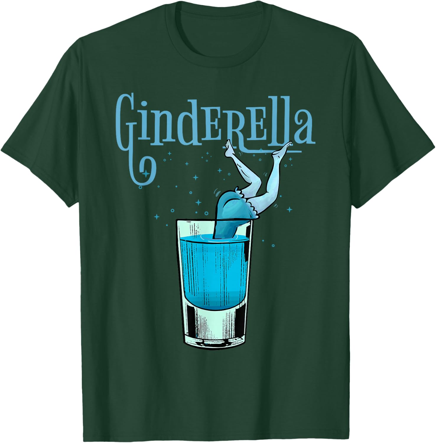 Ginderella Bride Liqueur Drinking Hen Party , black T-Shirt - T-Shirt | Forest