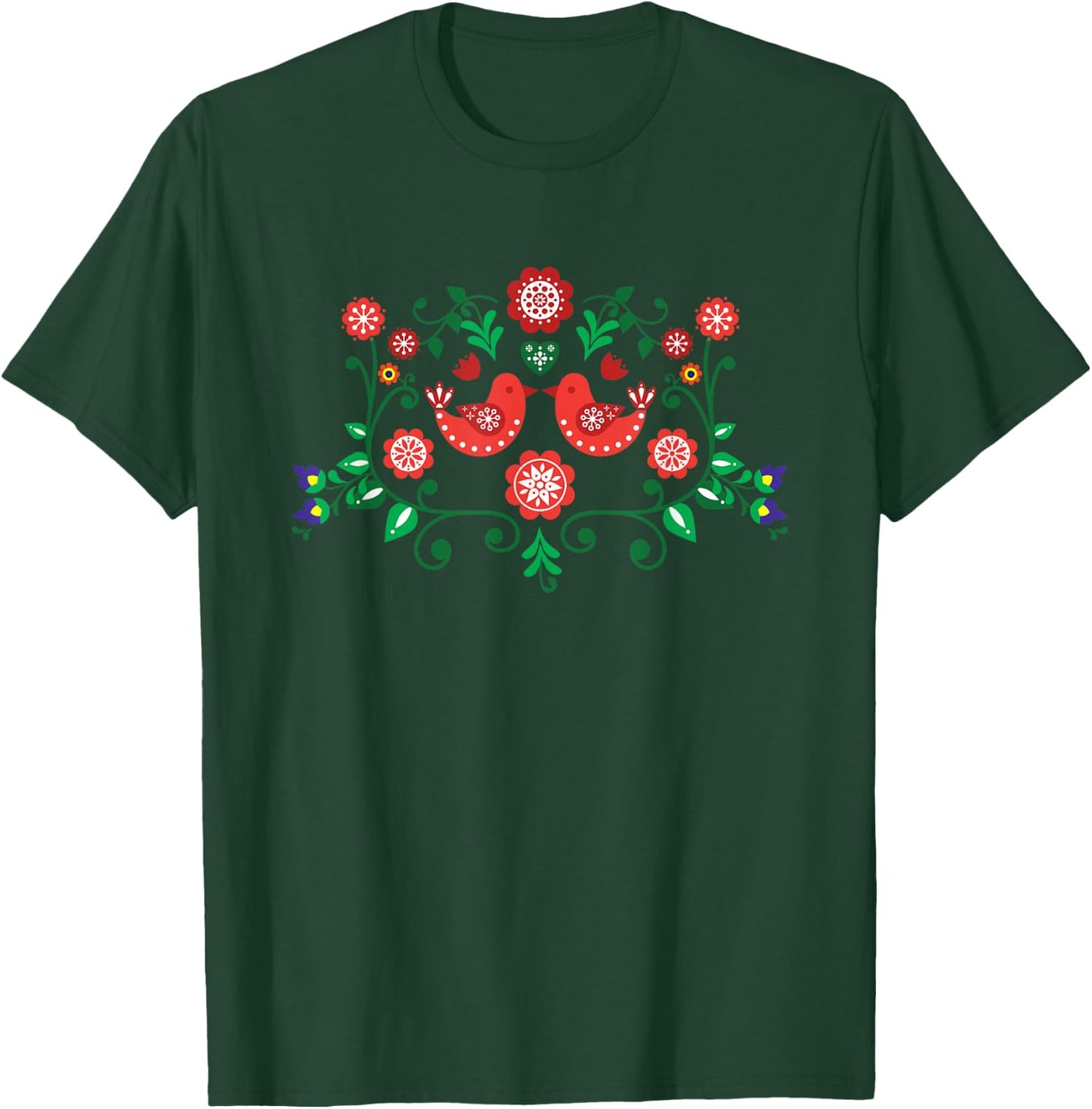 Polish Traditional Folk Pattern, Eastern Folklore T-Shirt - T-Shirt | Forest
