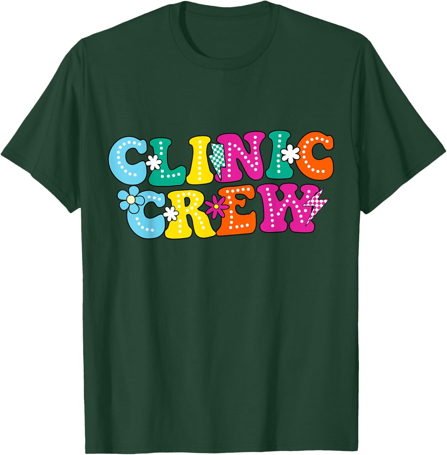 Clinic Crew School Nurse Groovy Appreciation Week T-Shirt - T-Shirt | Forest